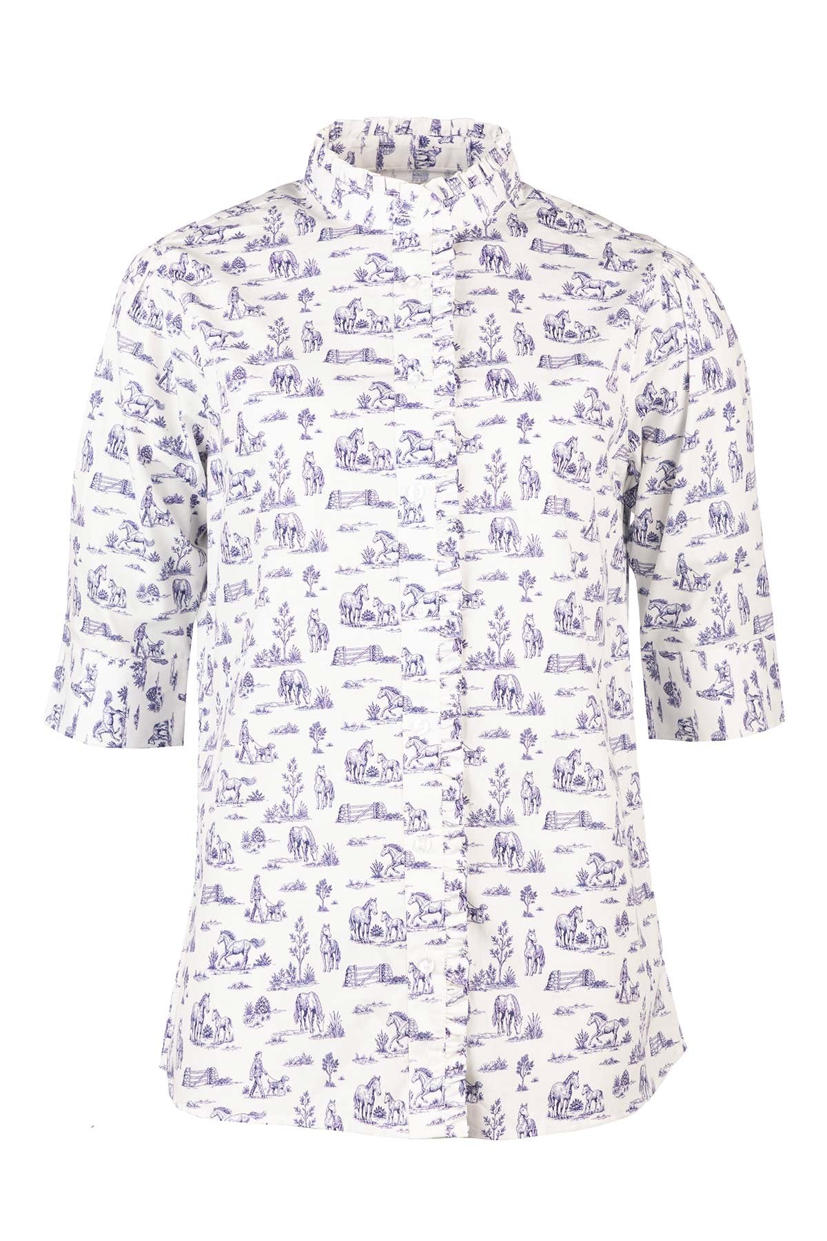 Rydale Ladies Ruffled Short Sleeved Shirt - Ivy
