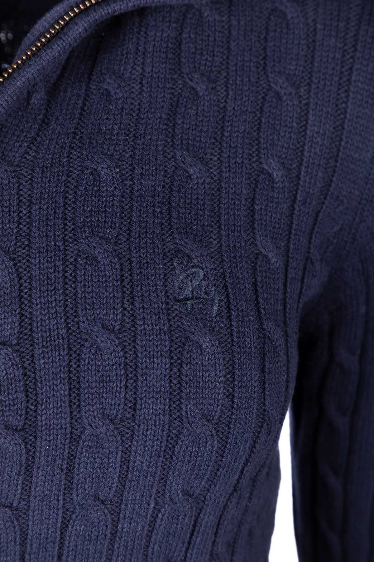 Rydale Ladies Quarter Zip Cable Knit Jumper - Emma