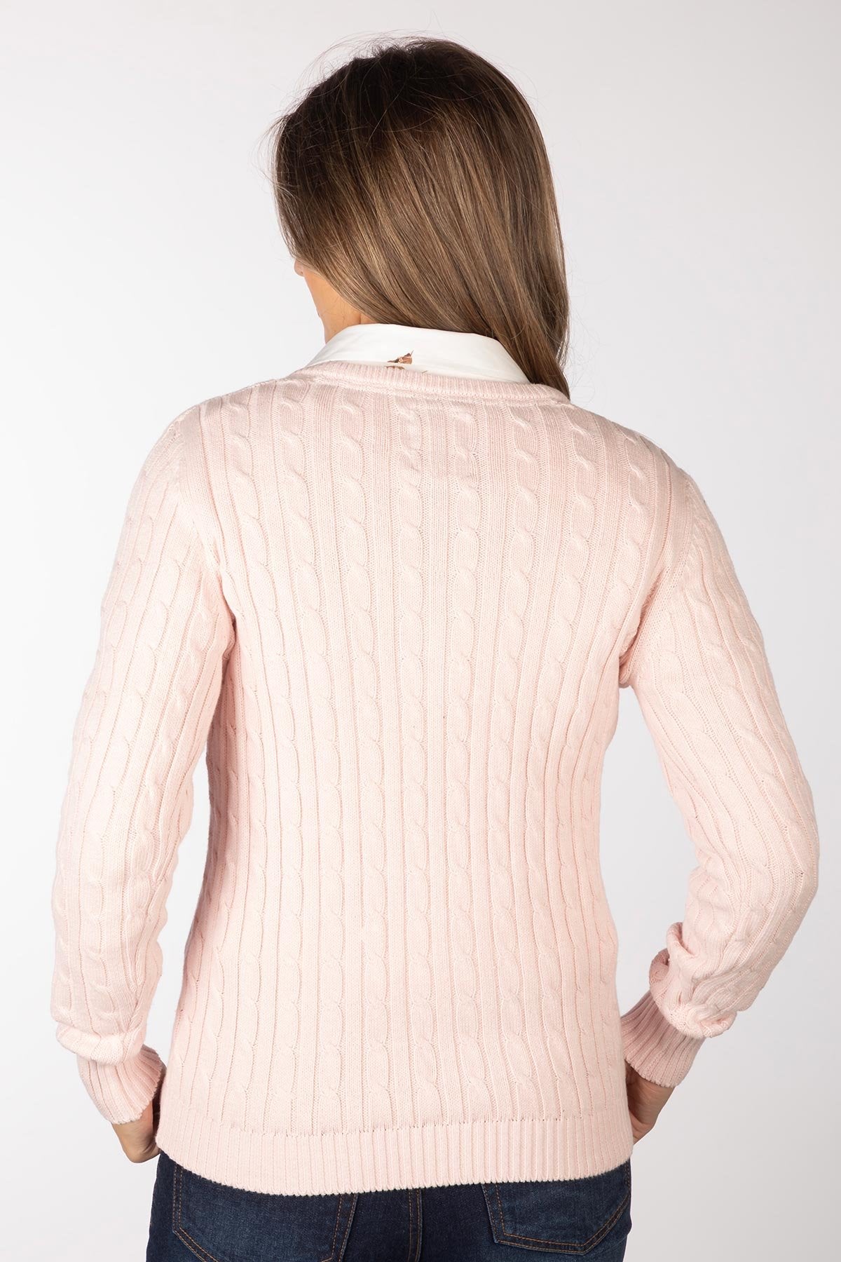 Rydale Ladies V Neck Cable Knit Jumper - Emma