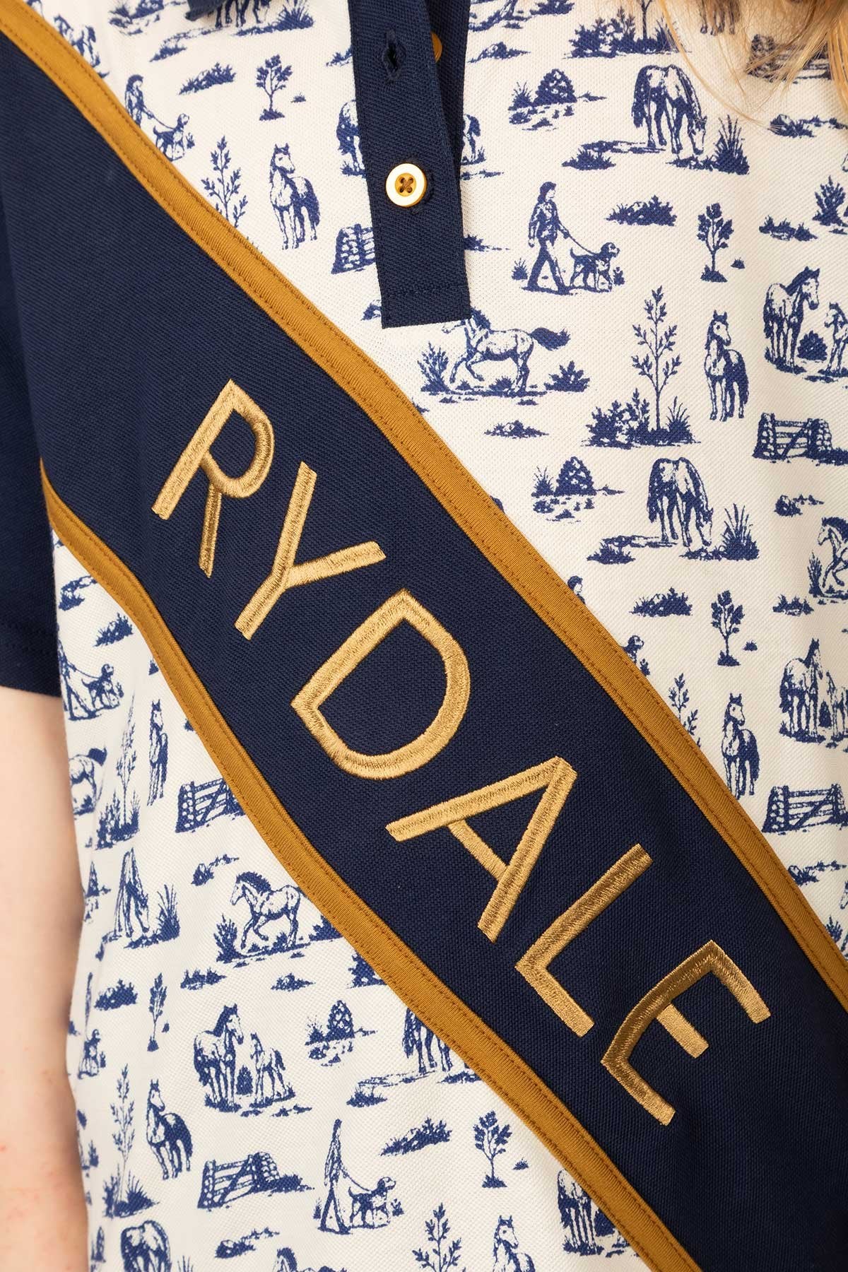 Rydale Junior Equestrian Sash Polo Shirt - Muston