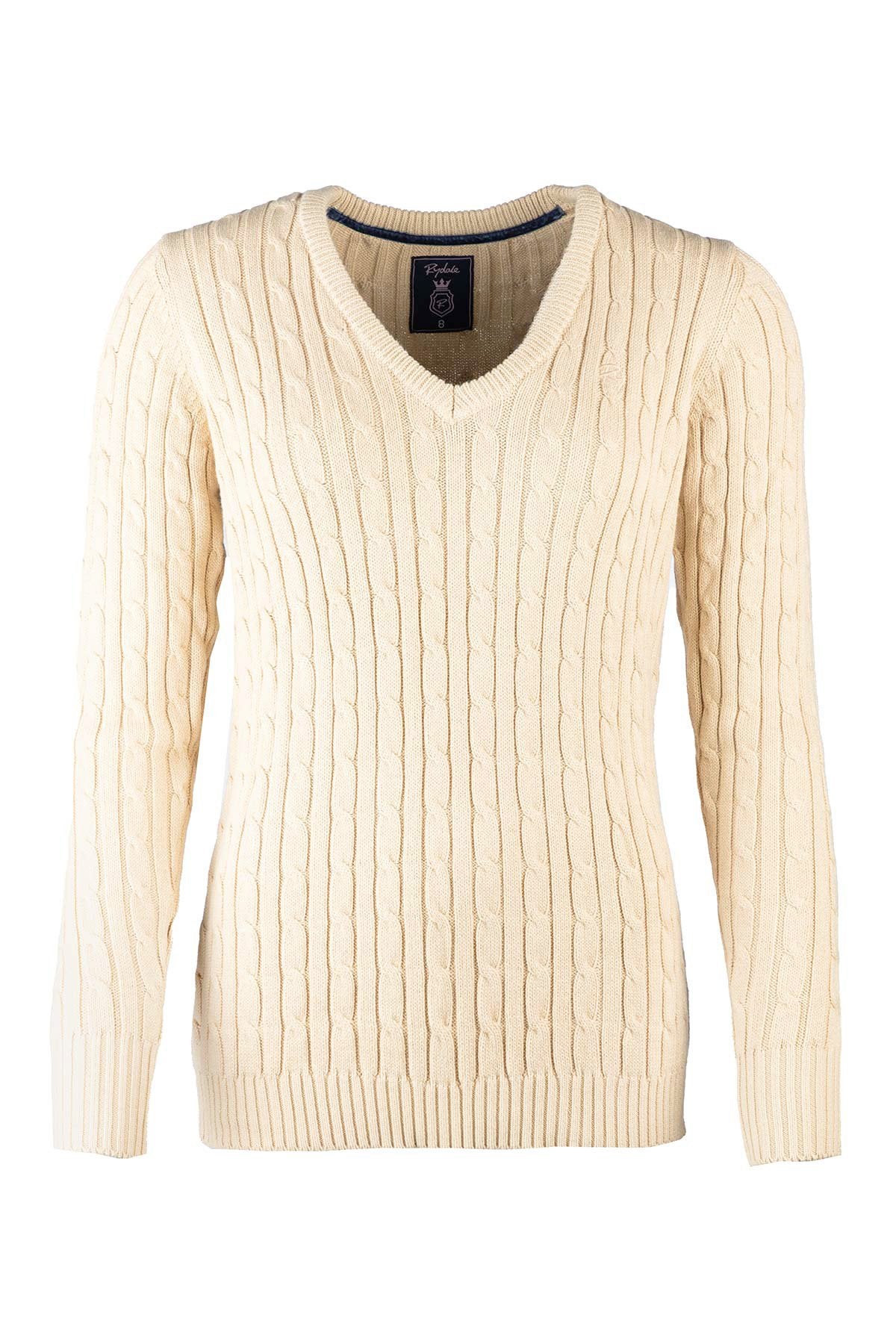 Rydale Ladies V Neck Cable Knit Jumper - Emma