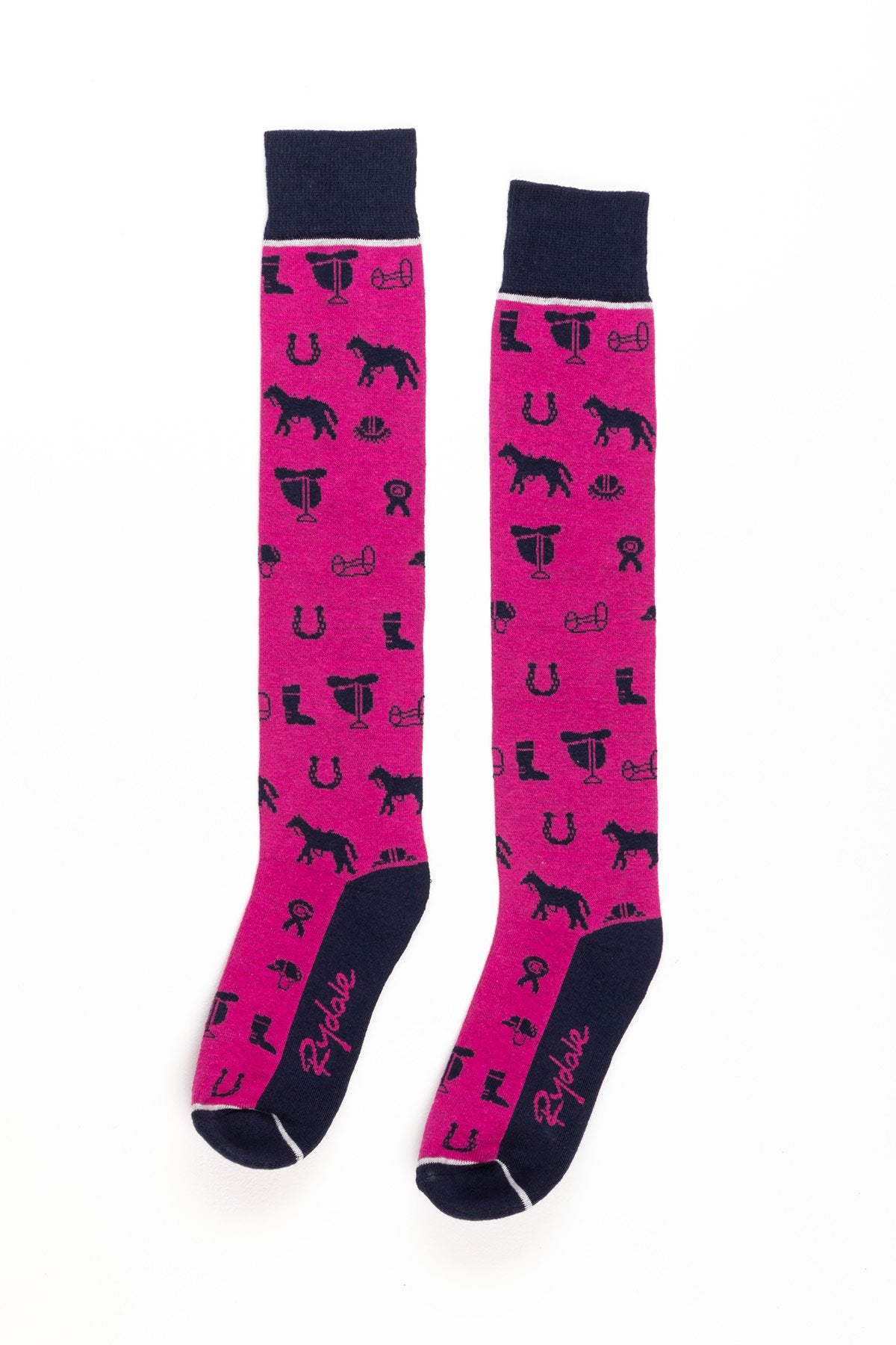 Rydale Ladies Horse Print Knee Length Riding Socks