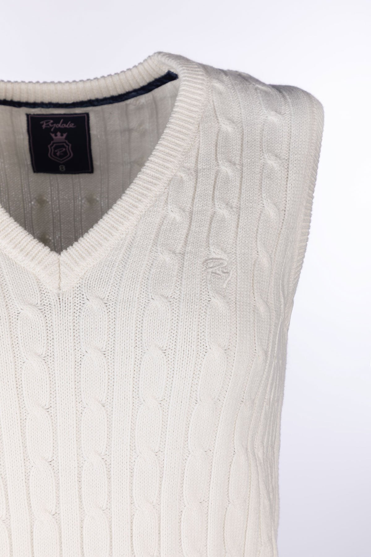 Rydale Ladies V Neck Cable Knit Vest- Emma