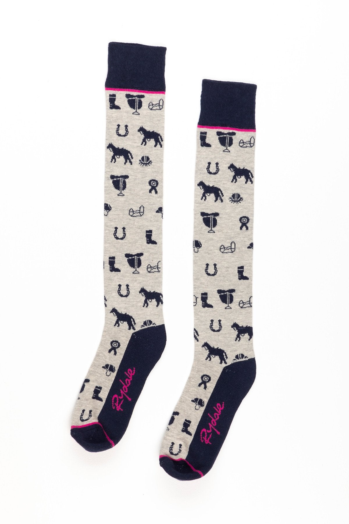 Rydale Ladies Horse Print Knee Length Riding Socks