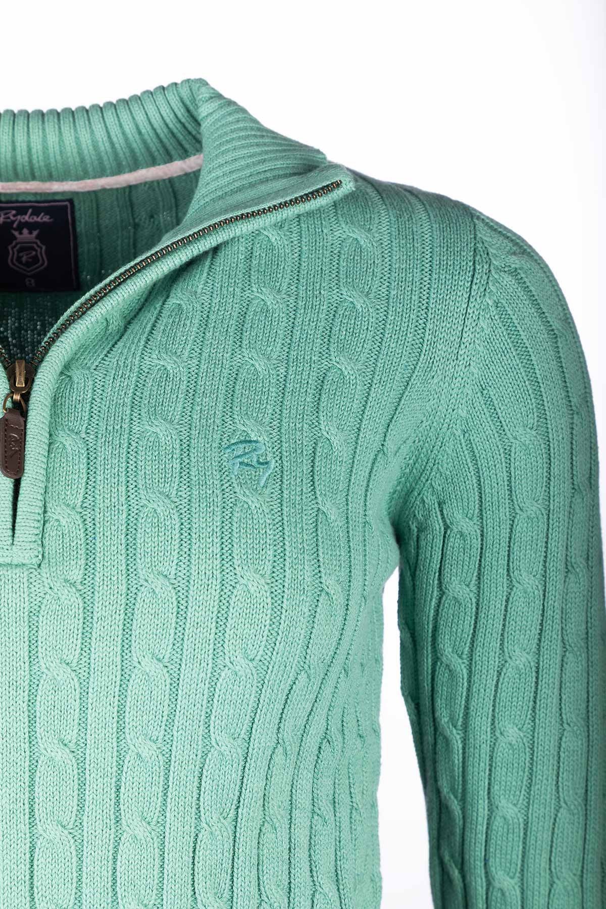 Rydale Ladies Quarter Zip Cable Knit Jumper - Emma