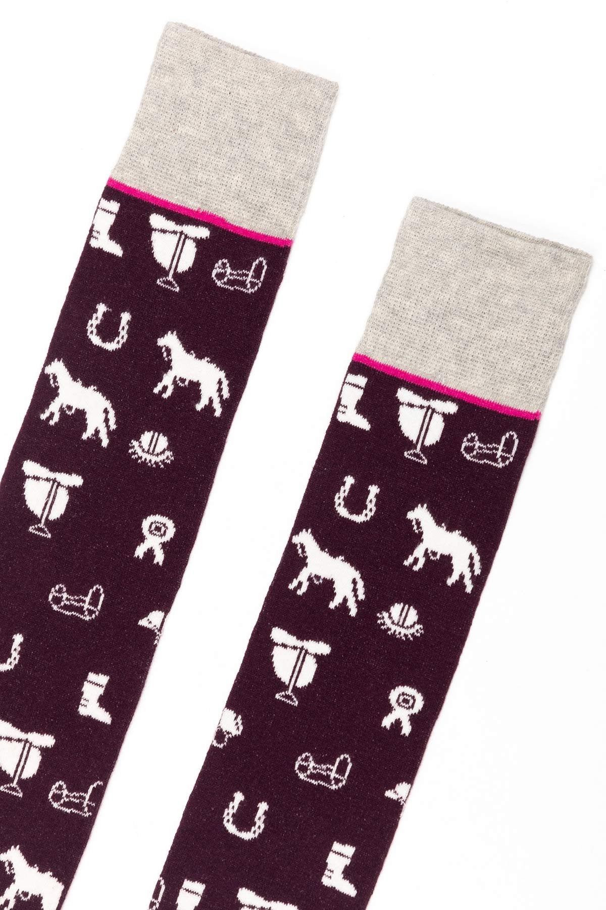 Rydale Ladies Horse Print Knee Length Riding Socks