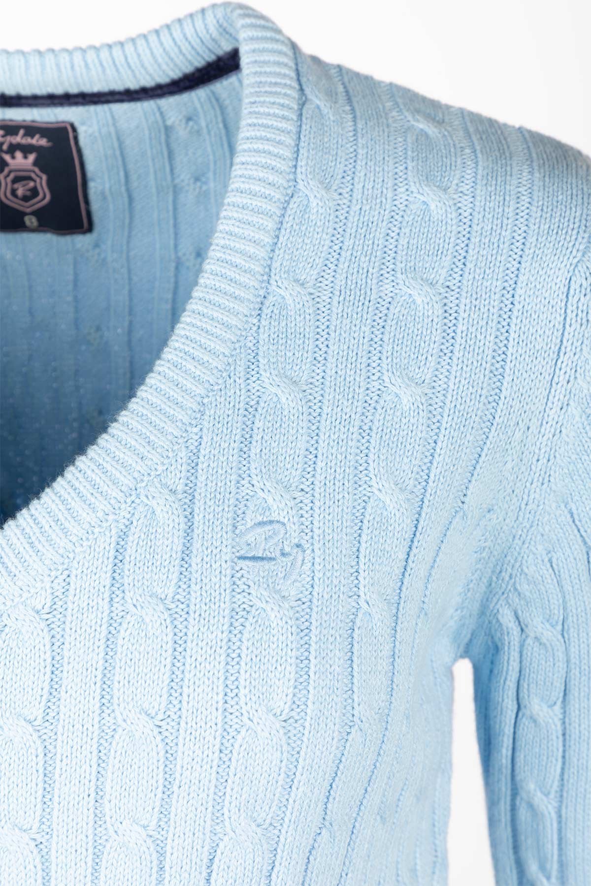 Rydale Ladies V Neck Cable Knit Jumper - Emma