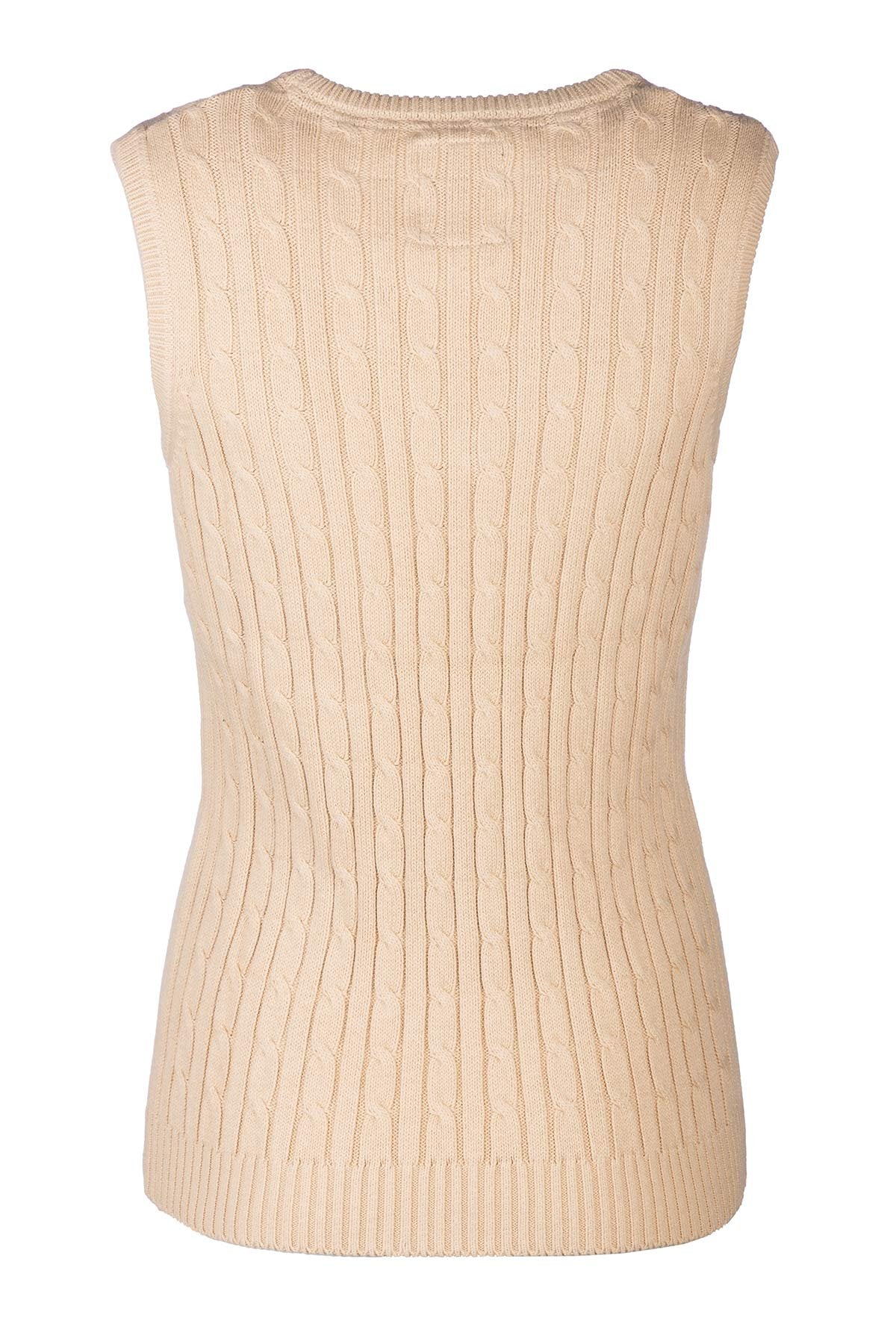 Rydale Ladies V Neck Cable Knit Vest- Emma