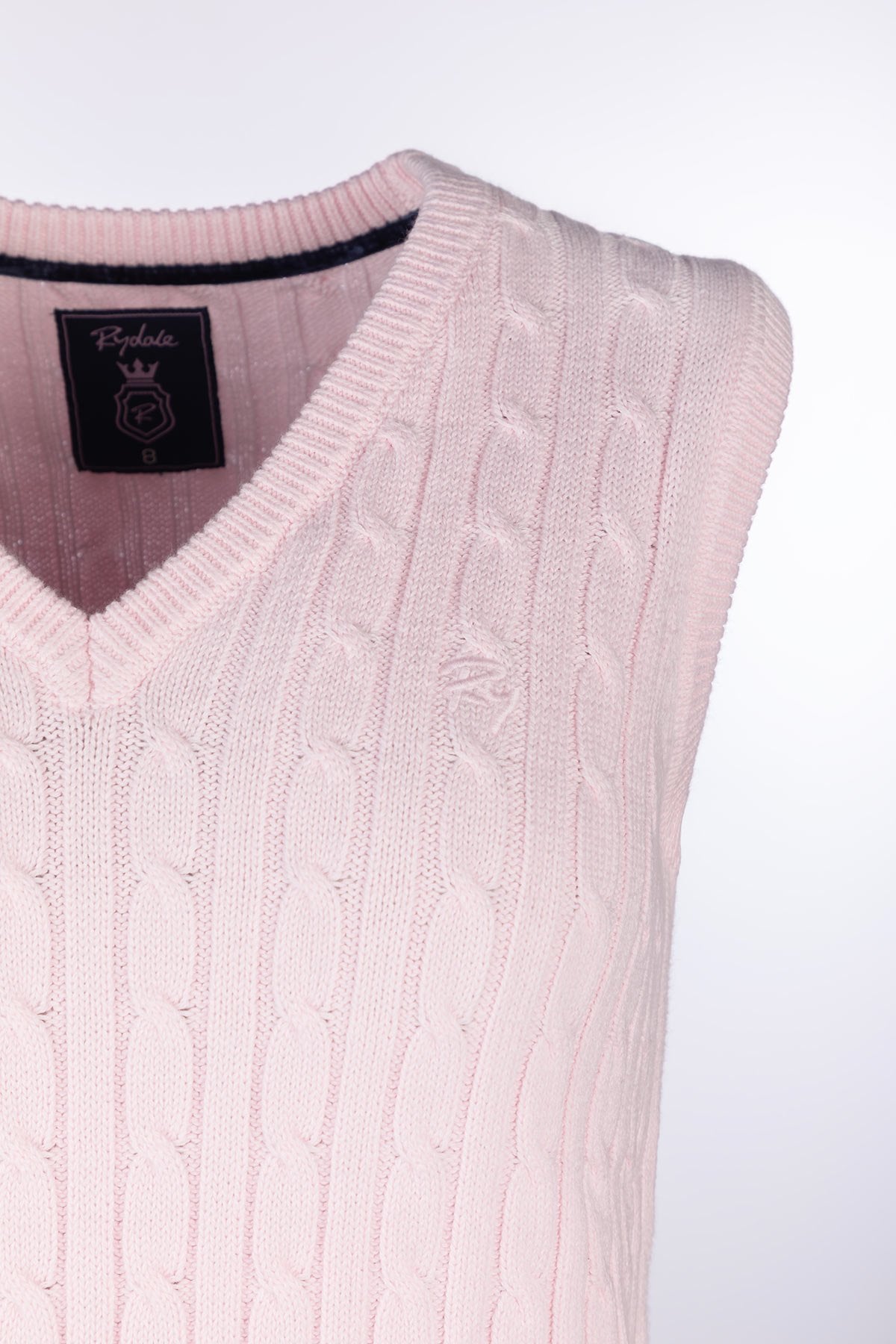 Rydale Ladies V Neck Cable Knit Vest- Emma