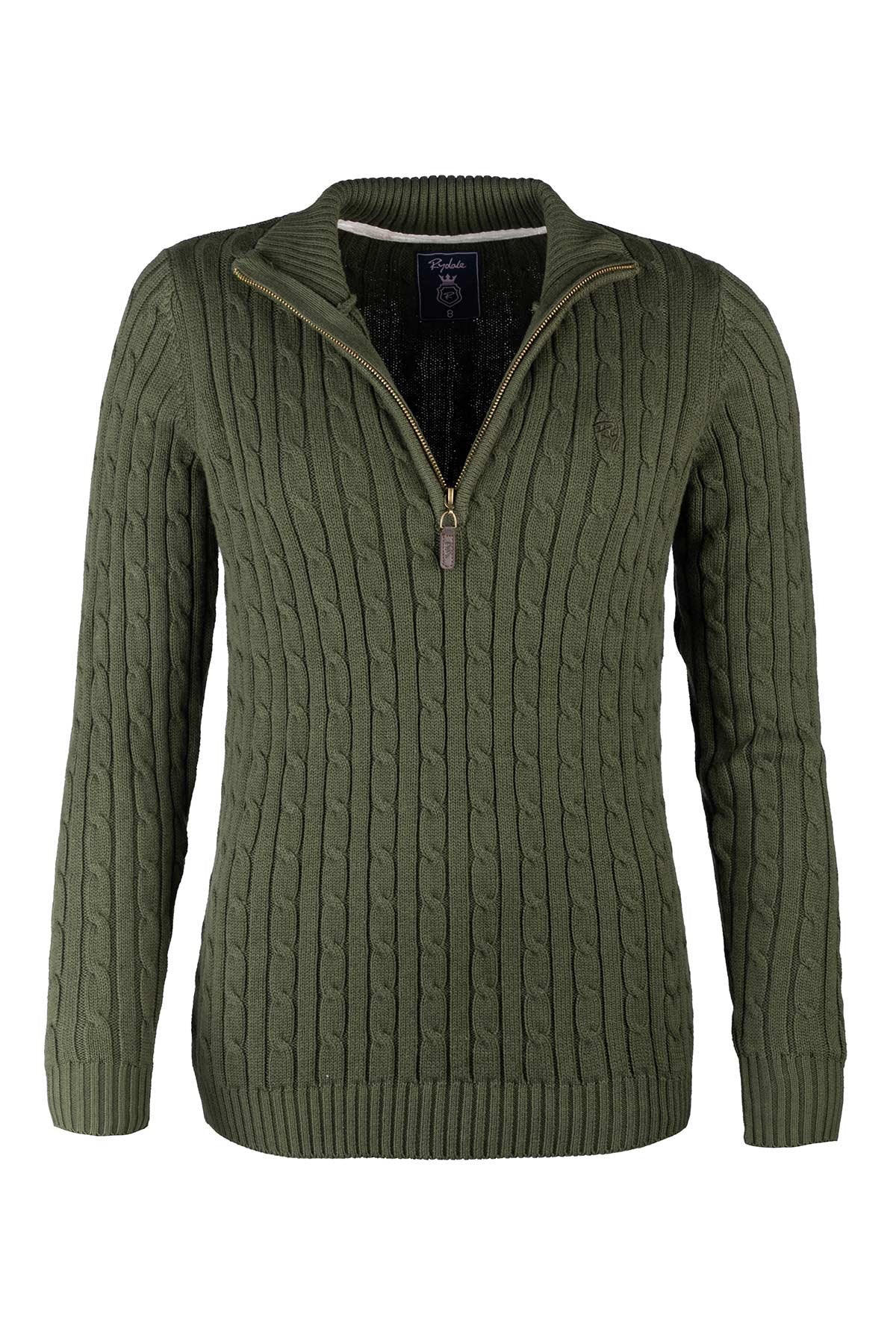 Rydale Ladies Quarter Zip Cable Knit Jumper - Emma