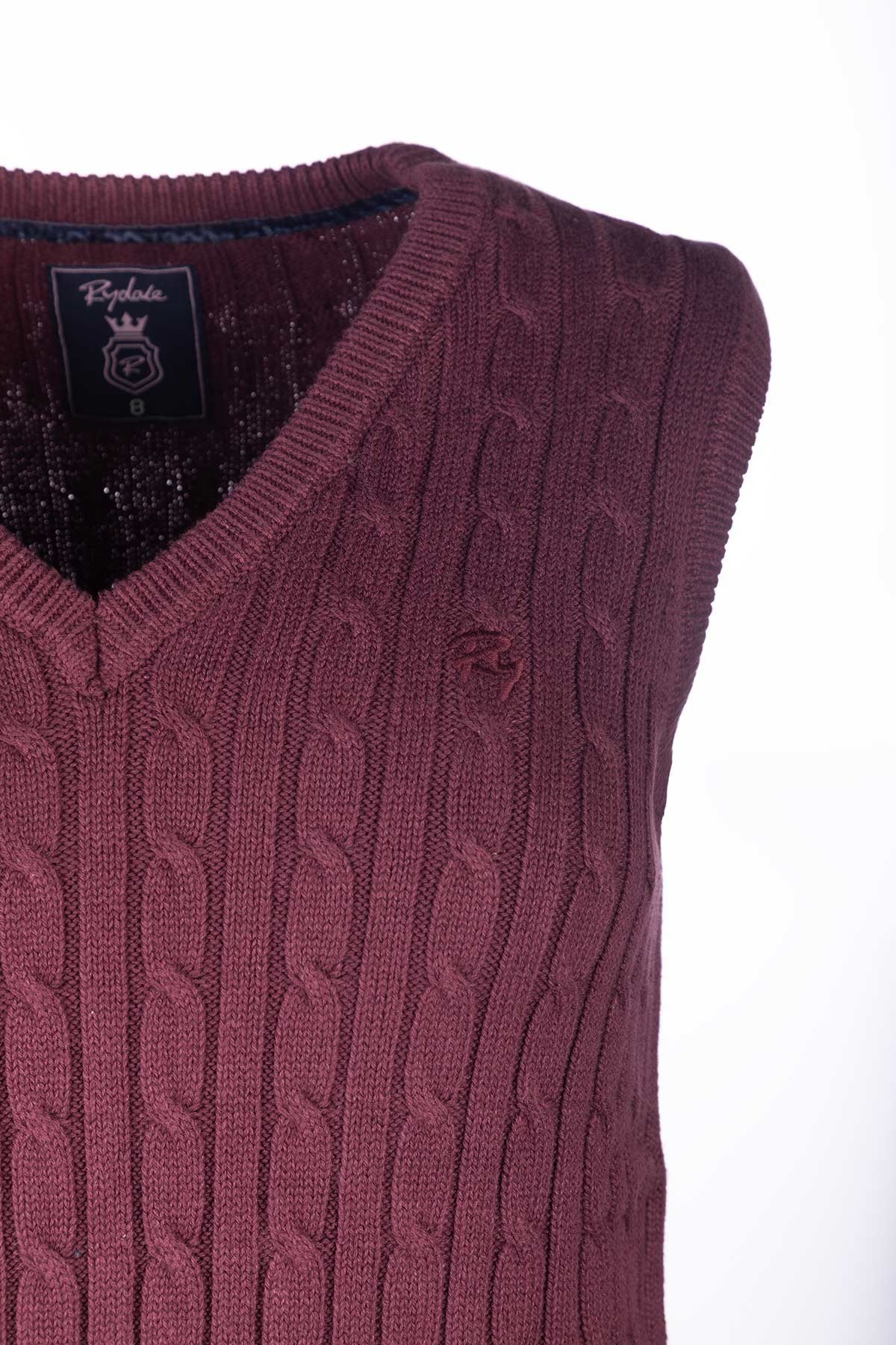 Rydale Ladies V Neck Cable Knit Vest- Emma