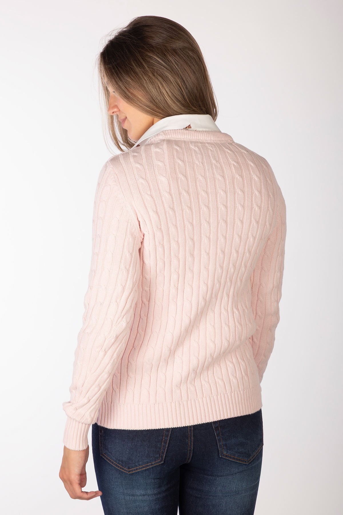 Rydale Ladies Crew Neck Cable Knit Jumper - Emma