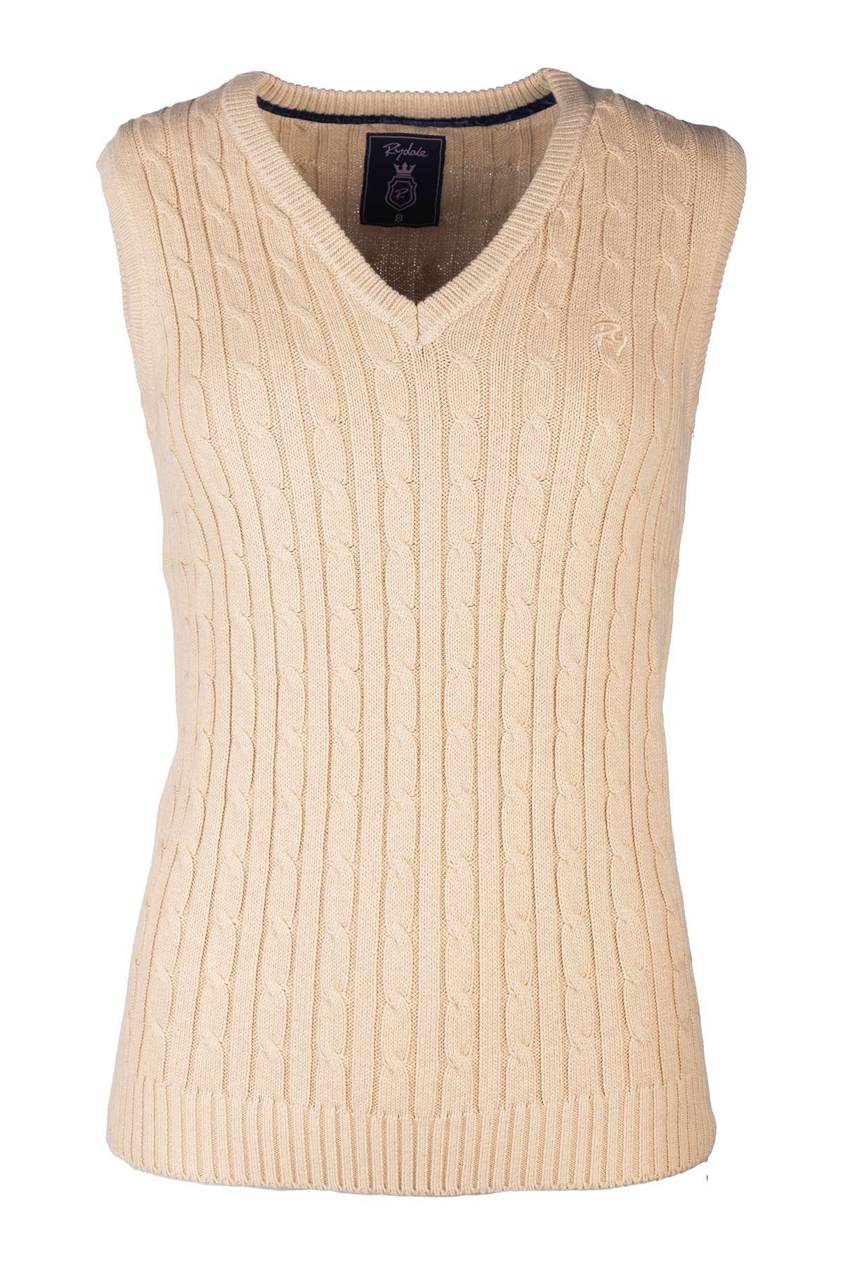 Rydale Ladies V Neck Cable Knit Vest- Emma