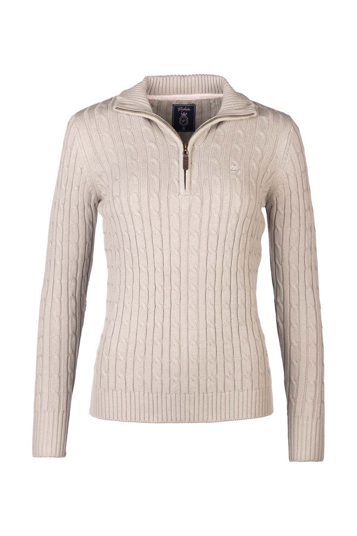 Rydale Ladies Quarter Zip Cable Knit Jumper - Emma