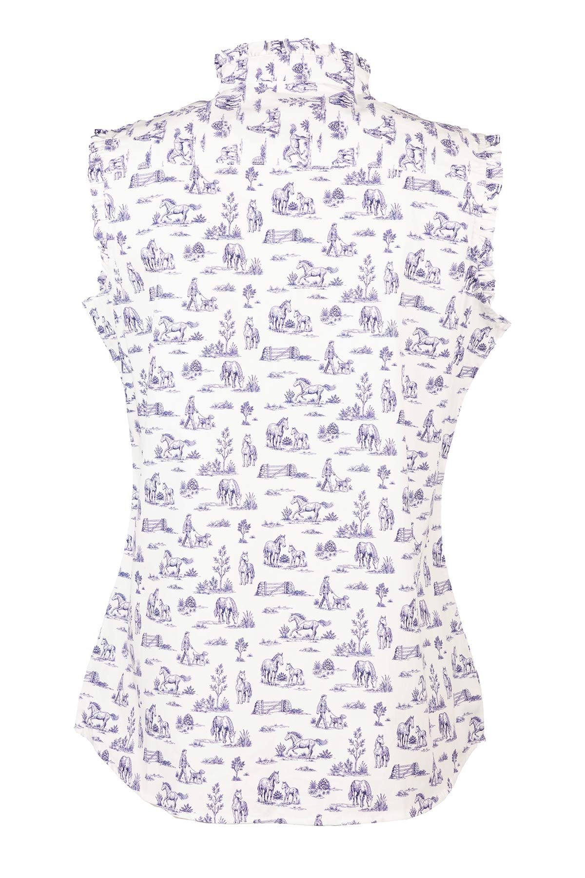Rydale Ladies Ruffled Overhead Sleeveless Shirt - Ivy