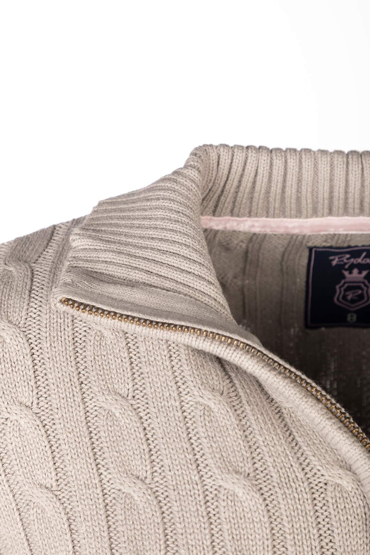 Rydale Ladies Quarter Zip Cable Knit Jumper - Emma