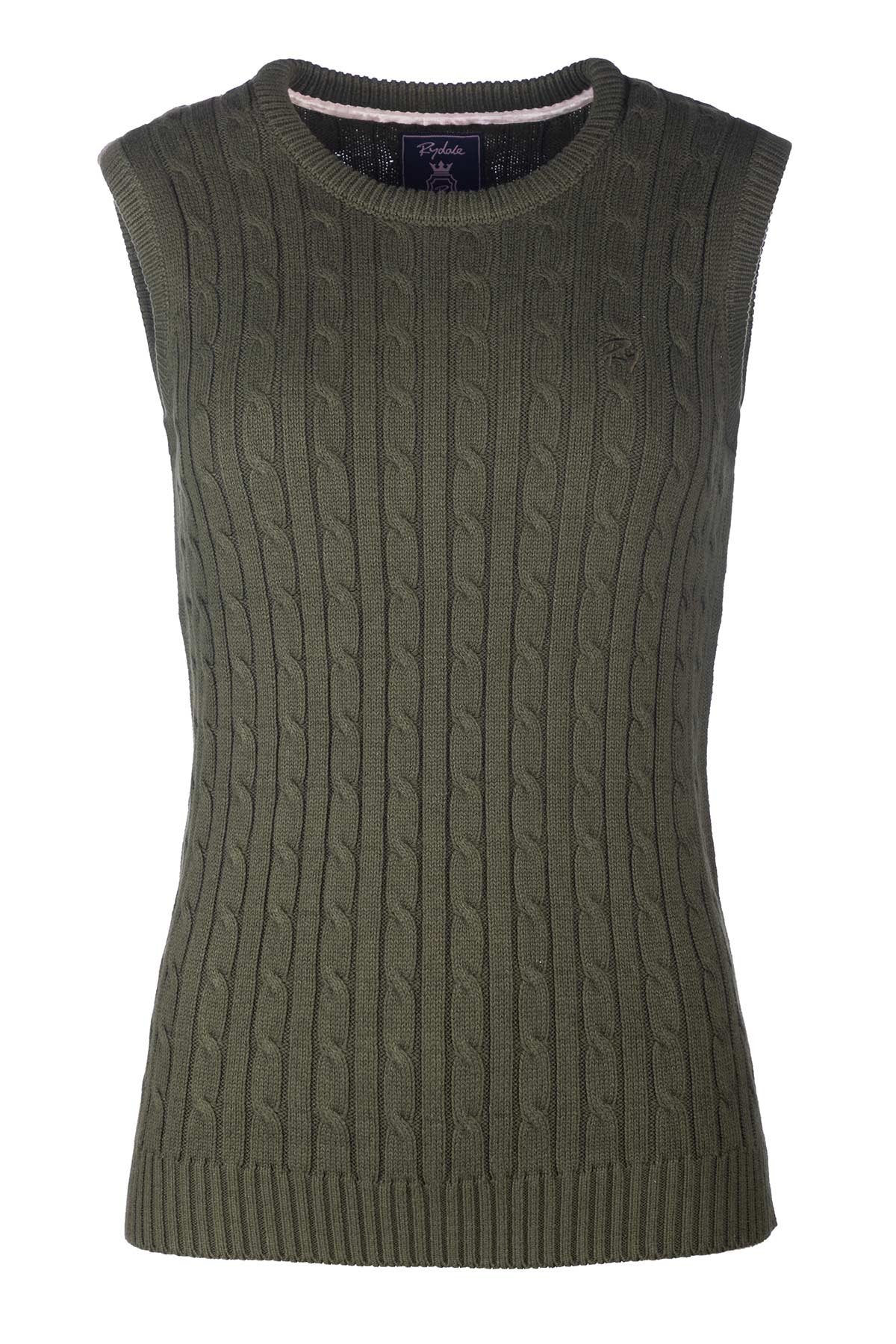 Rydale Ladies Crew Neck Cable Knit Vest - Emma