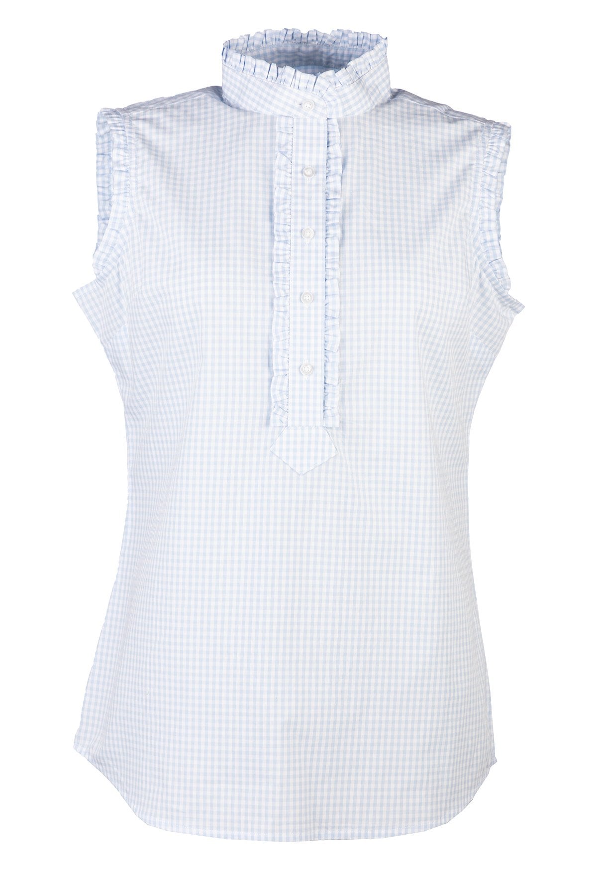 Rydale Ladies Ruffled Overhead Sleeveless Shirt - Ivy