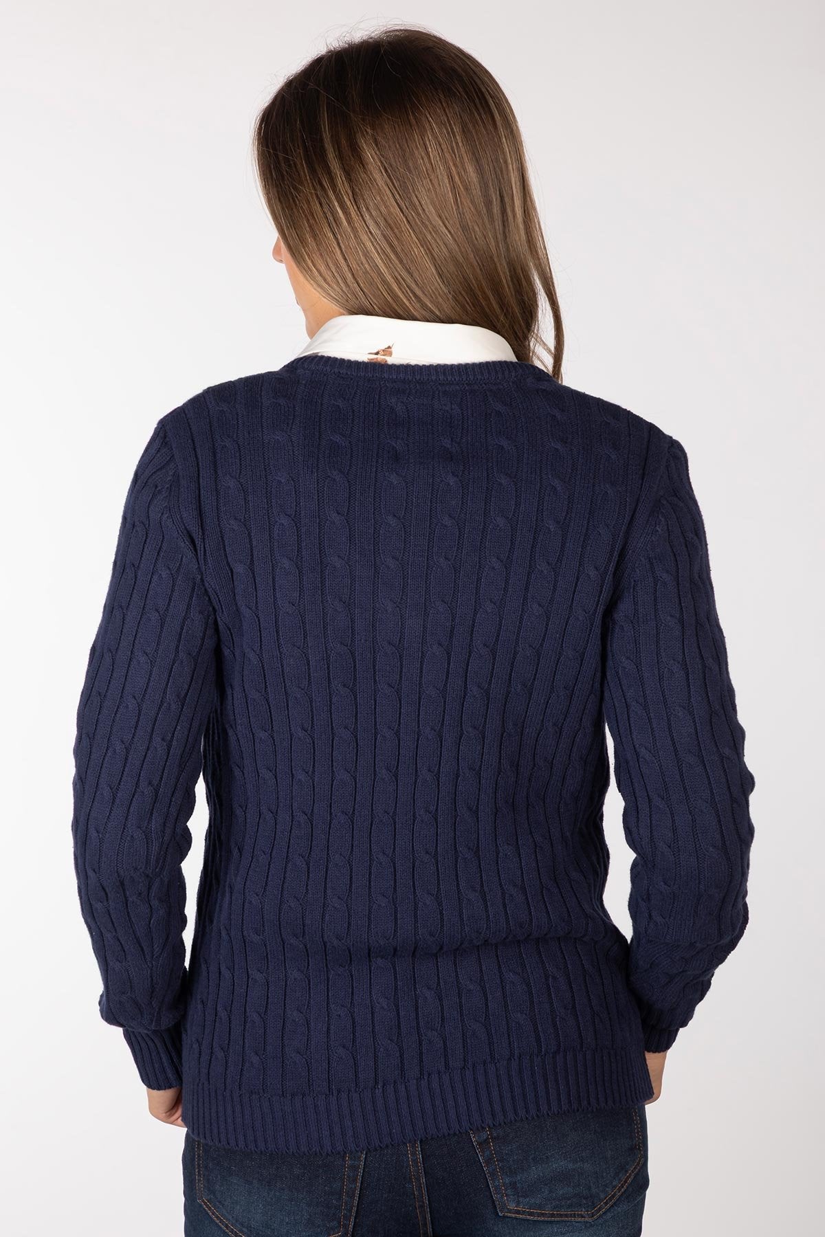 Rydale Ladies V Neck Cable Knit Jumper - Emma
