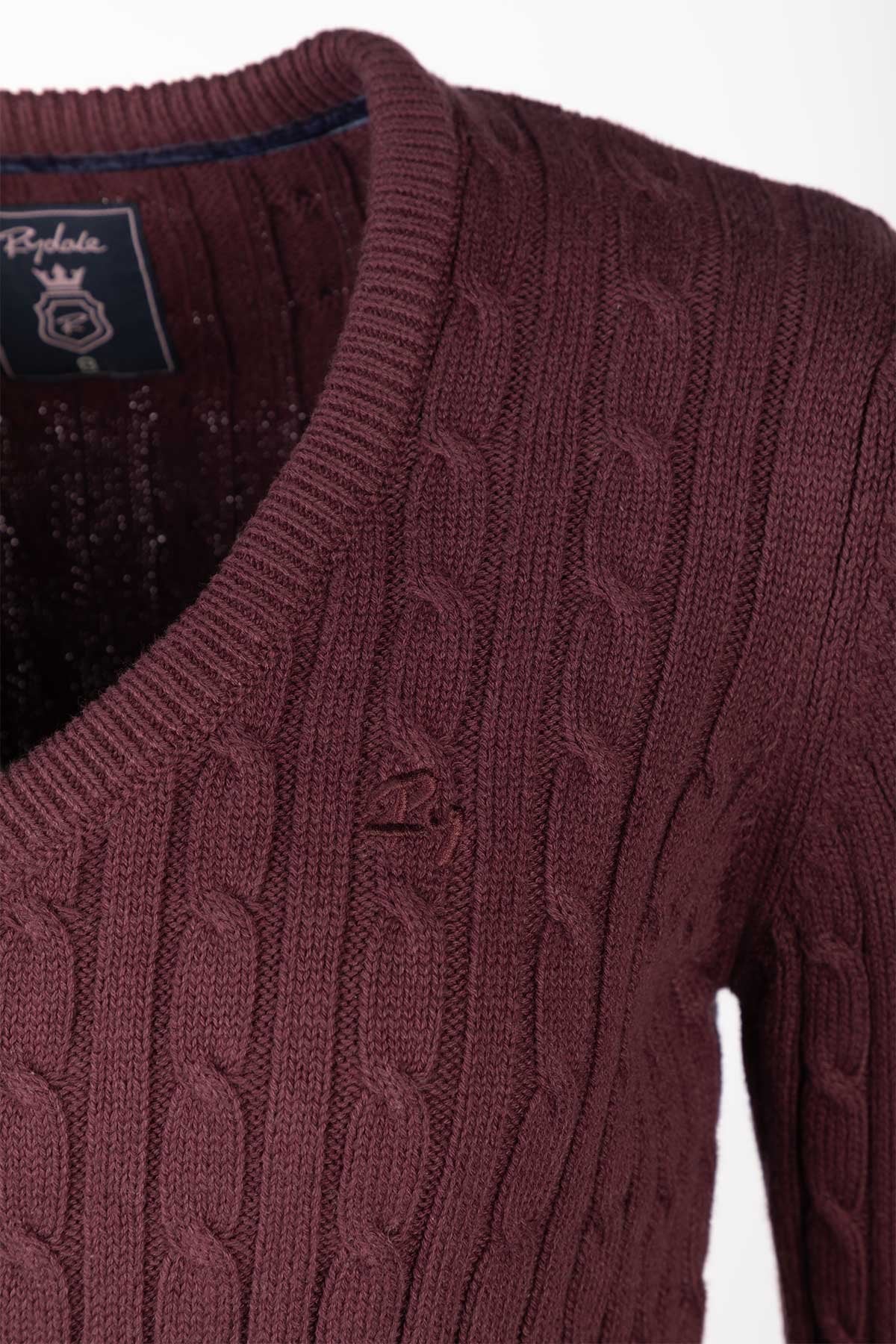 Rydale Ladies V Neck Cable Knit Jumper - Emma