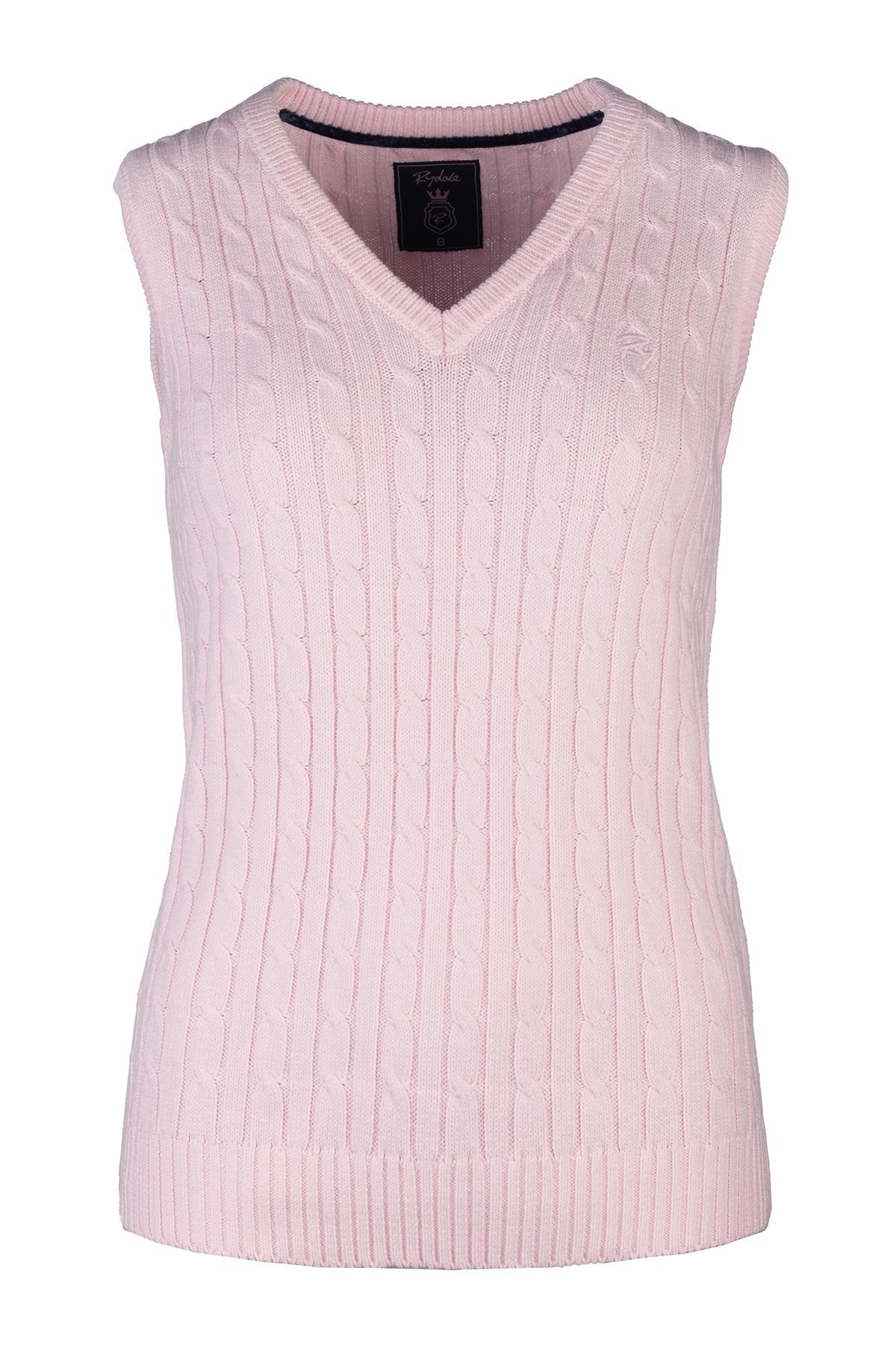 Rydale Ladies V Neck Cable Knit Vest- Emma
