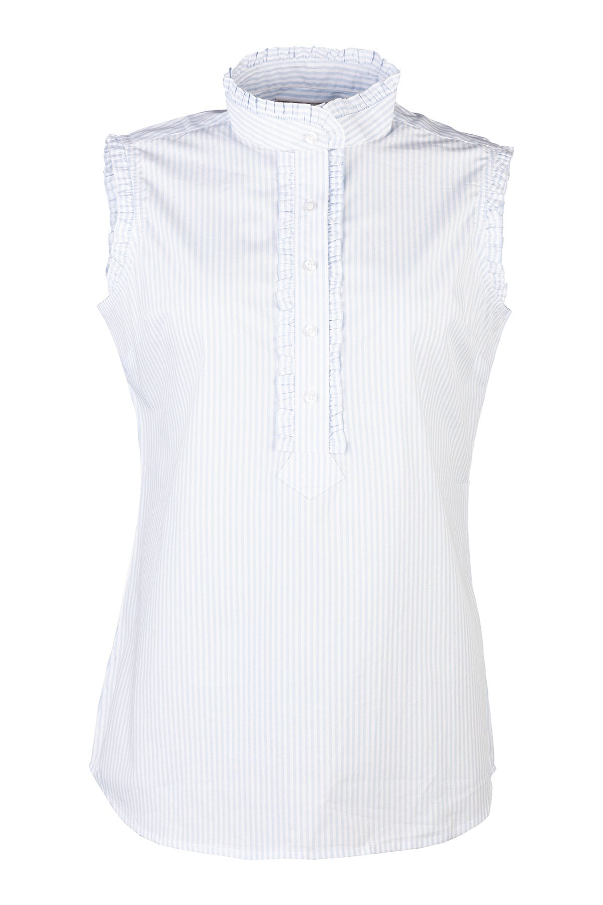 Rydale Ladies Ruffled Overhead Sleeveless Shirt - Ivy