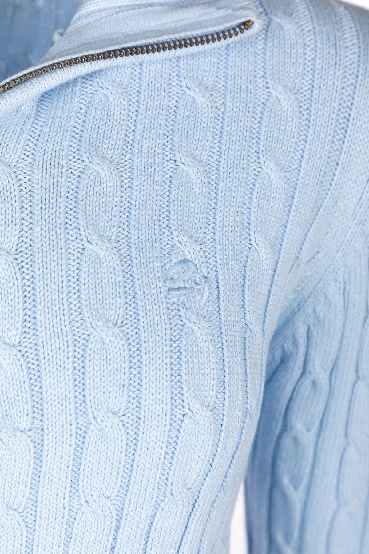 Rydale Ladies Quarter Zip Cable Knit Jumper - Emma