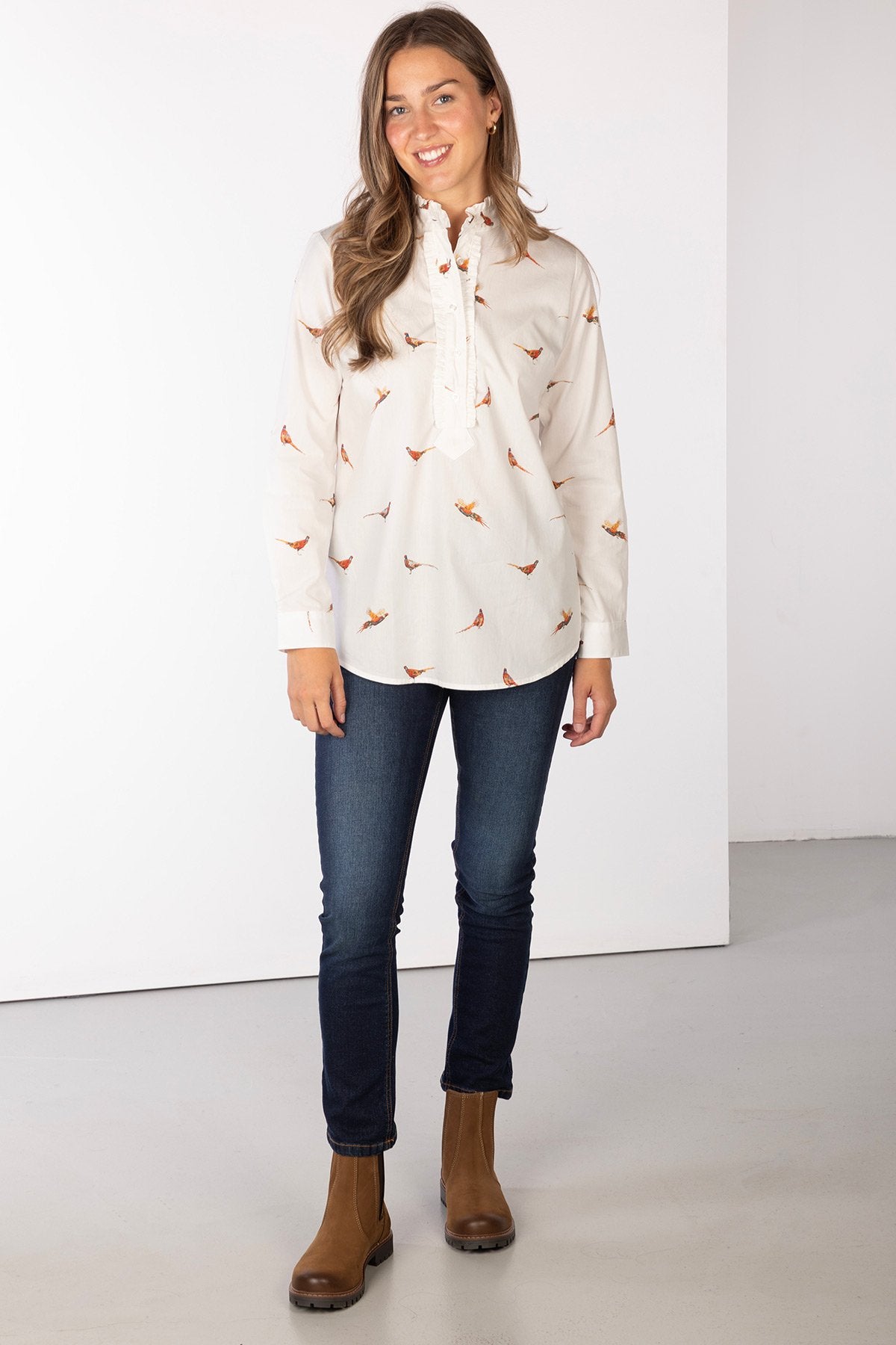 Rydale Ladies Overhead Ruffled Shirt - Ivy