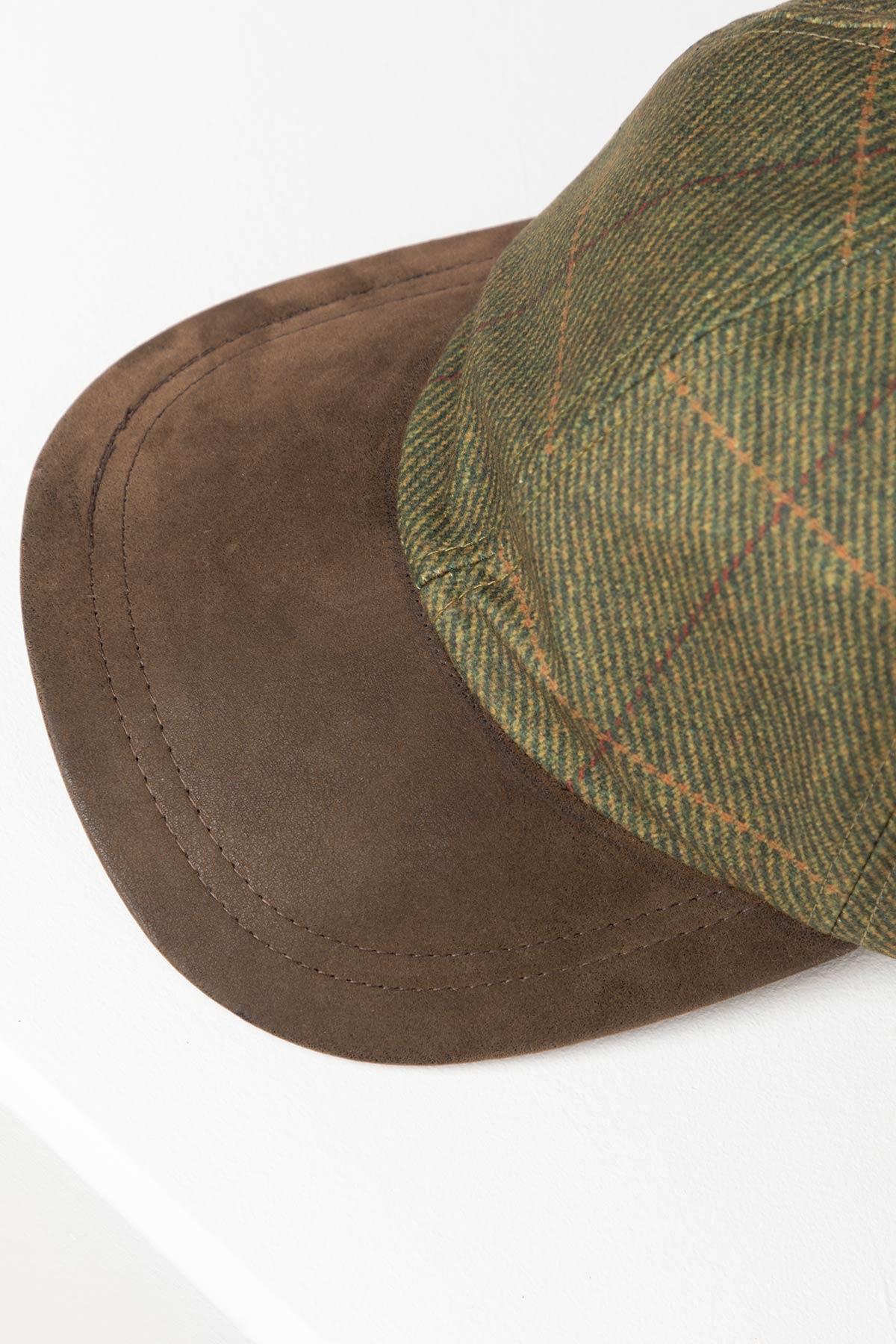 Rydale Men's Tweed Print Baseball Cap With Nubuck Peak - Danby