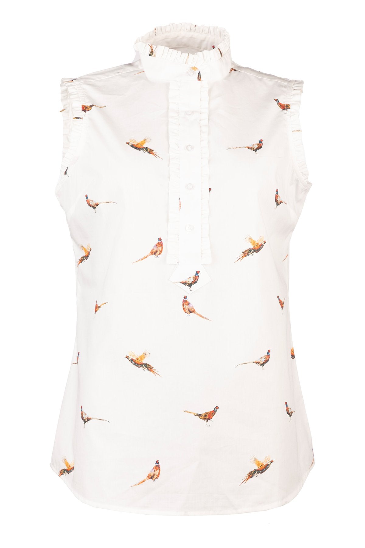 Rydale Ladies Ruffled Sleeveless Overhead Shirt - Wistow