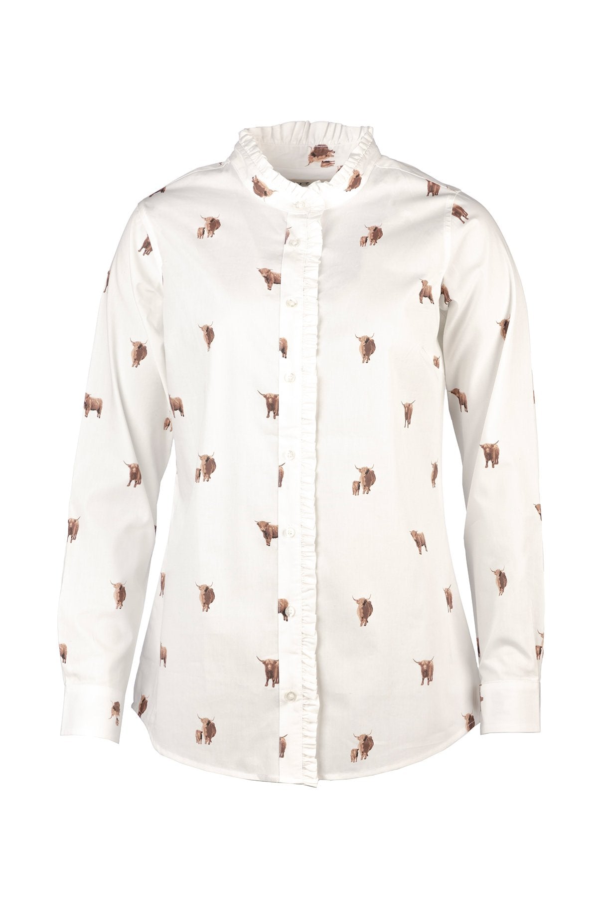 Rydale Ladies Oxford Cotton Ruffled Shirt - Ivy