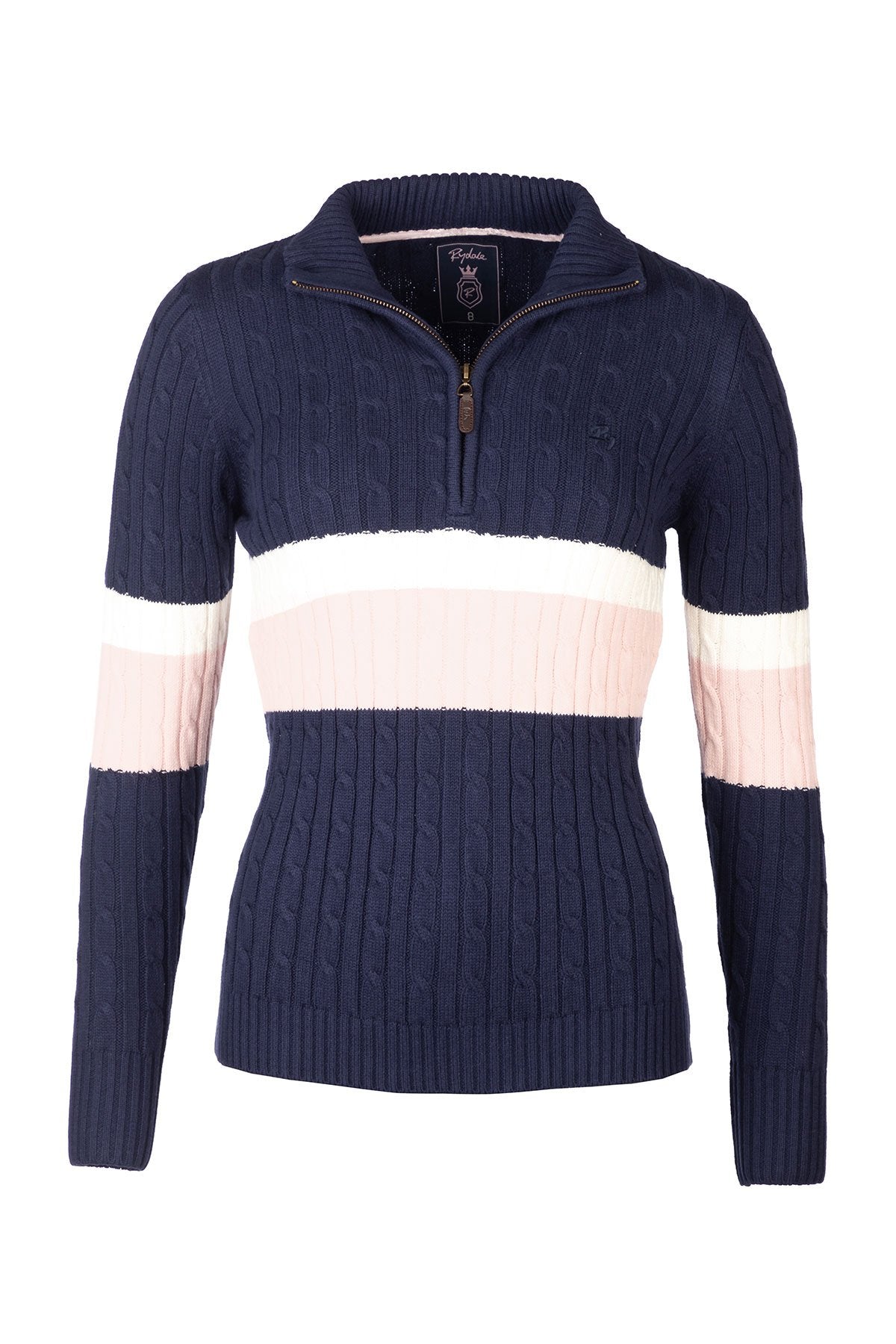 Rydale Ladies Striped Quarter Zip Jumper - Bramham