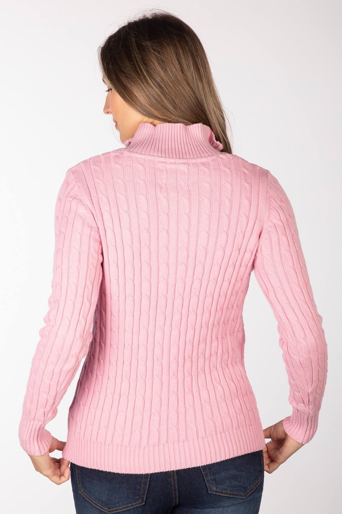 Rydale Ladies Quarter Zip Cable Knit Jumper - Emma