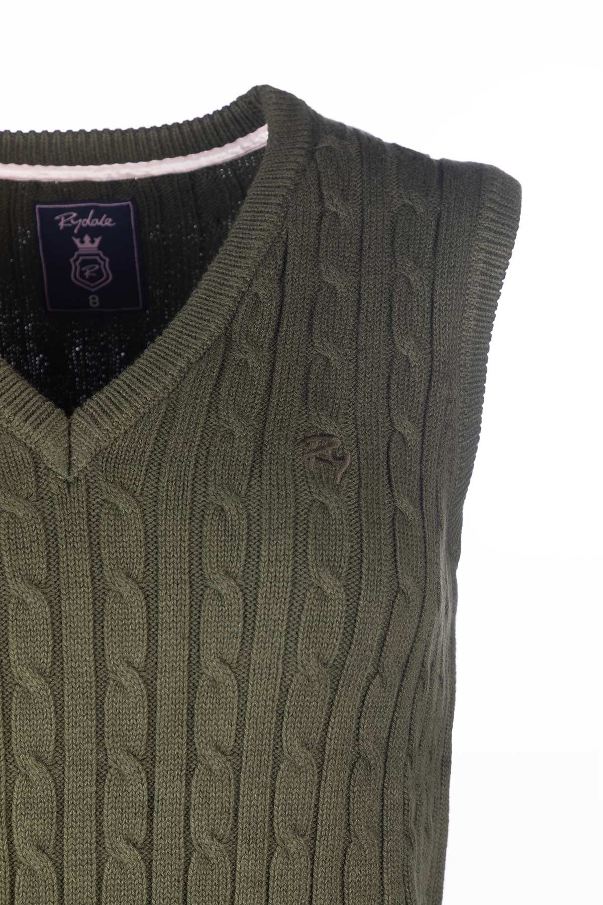 Rydale Ladies V Neck Cable Knit Vest- Emma