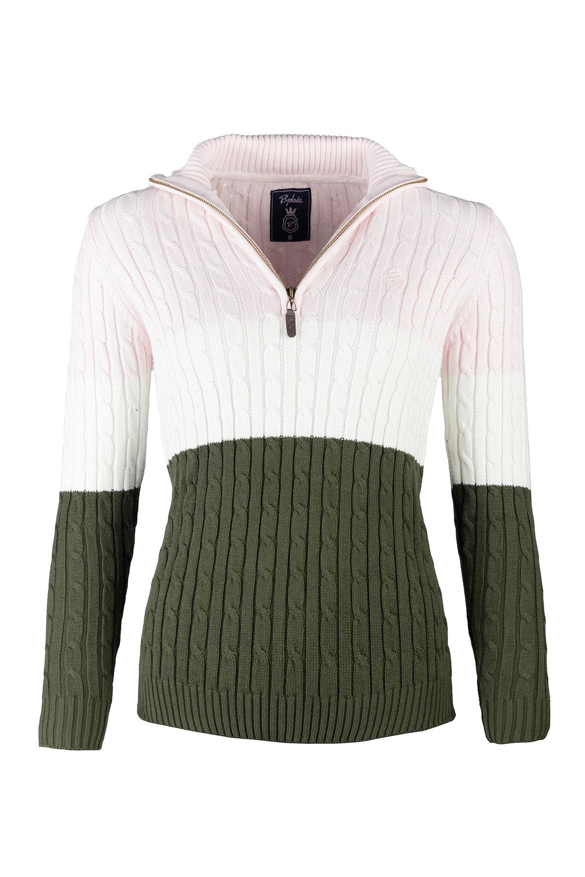 Rydale Ladies Striped Quarter Zip Jumper - Bramham