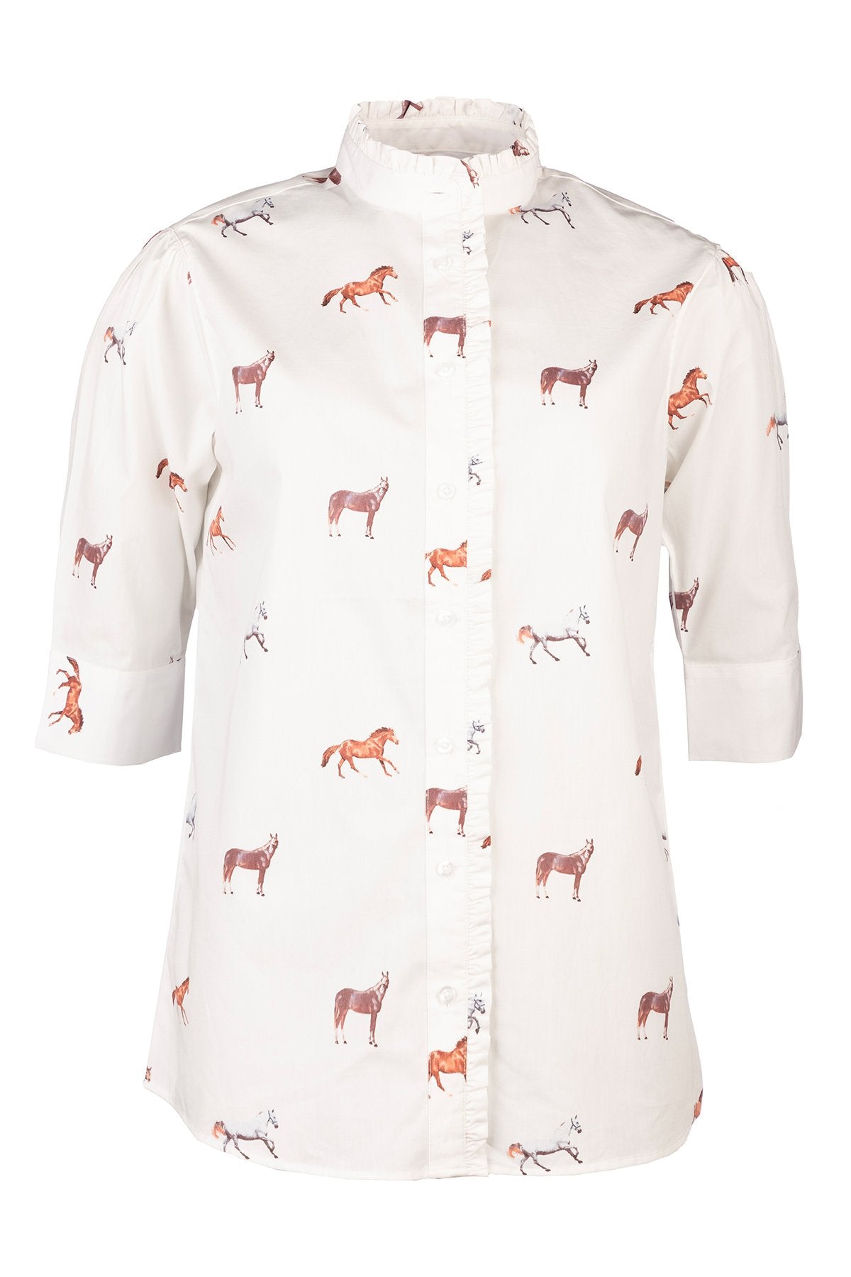 Rydale Ladies Ruffled Short Sleeved Shirt - Wistow