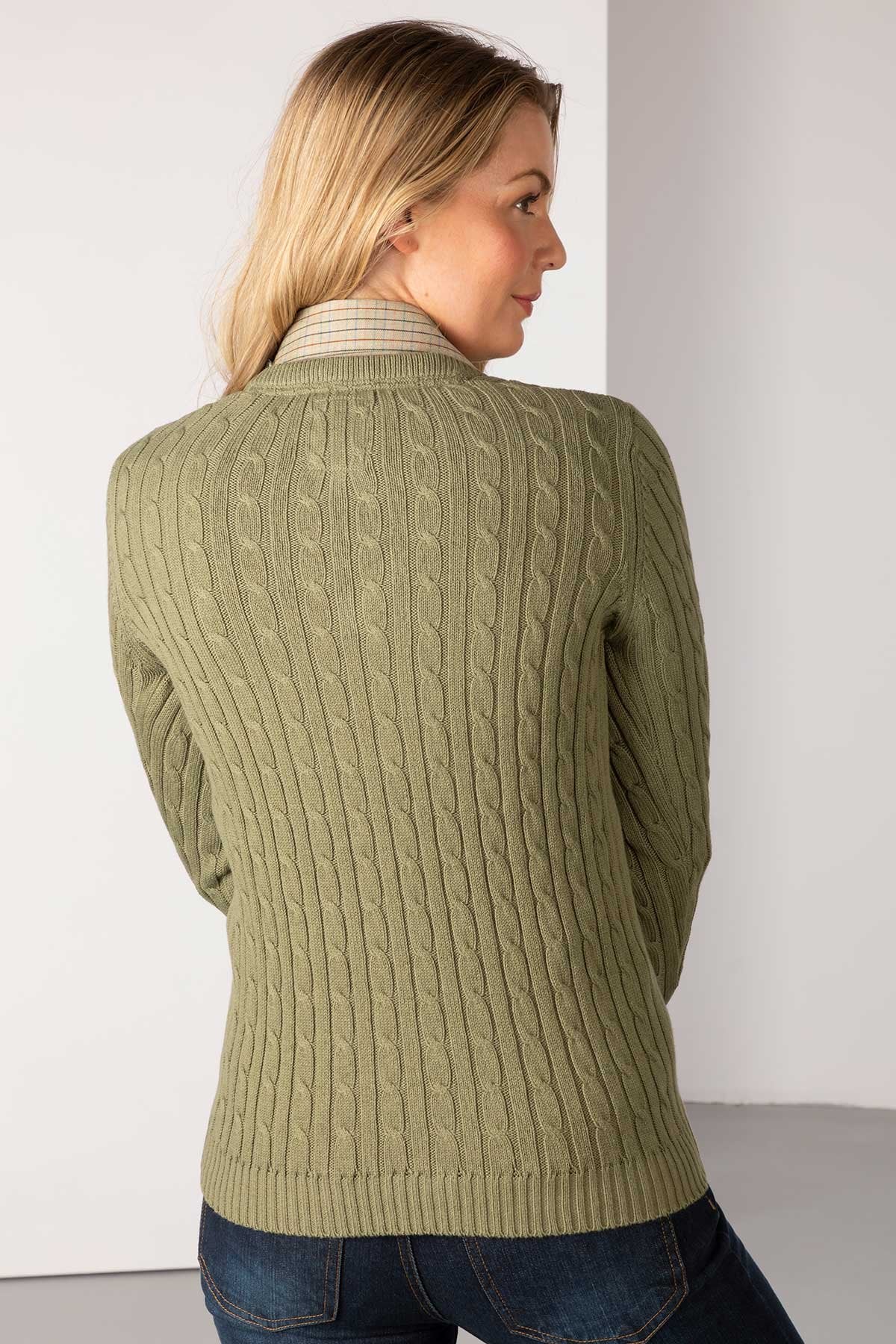 Rydale Ladies V Neck Cable Knit Jumper - Emma