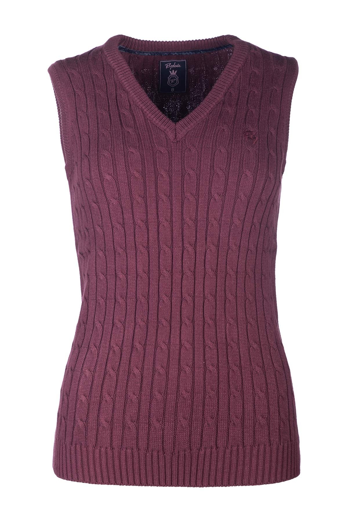Rydale Ladies V Neck Cable Knit Vest- Emma