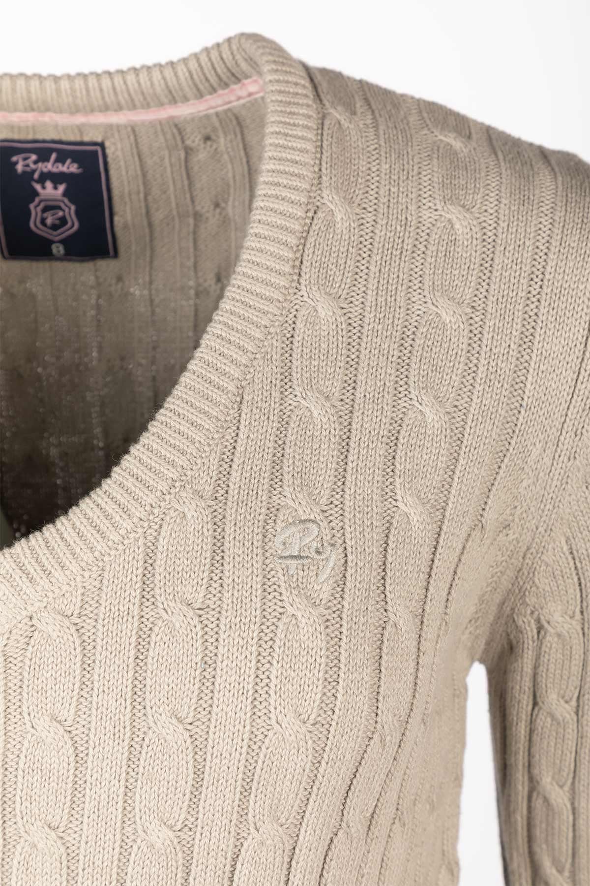 Rydale Ladies V Neck Cable Knit Jumper - Emma