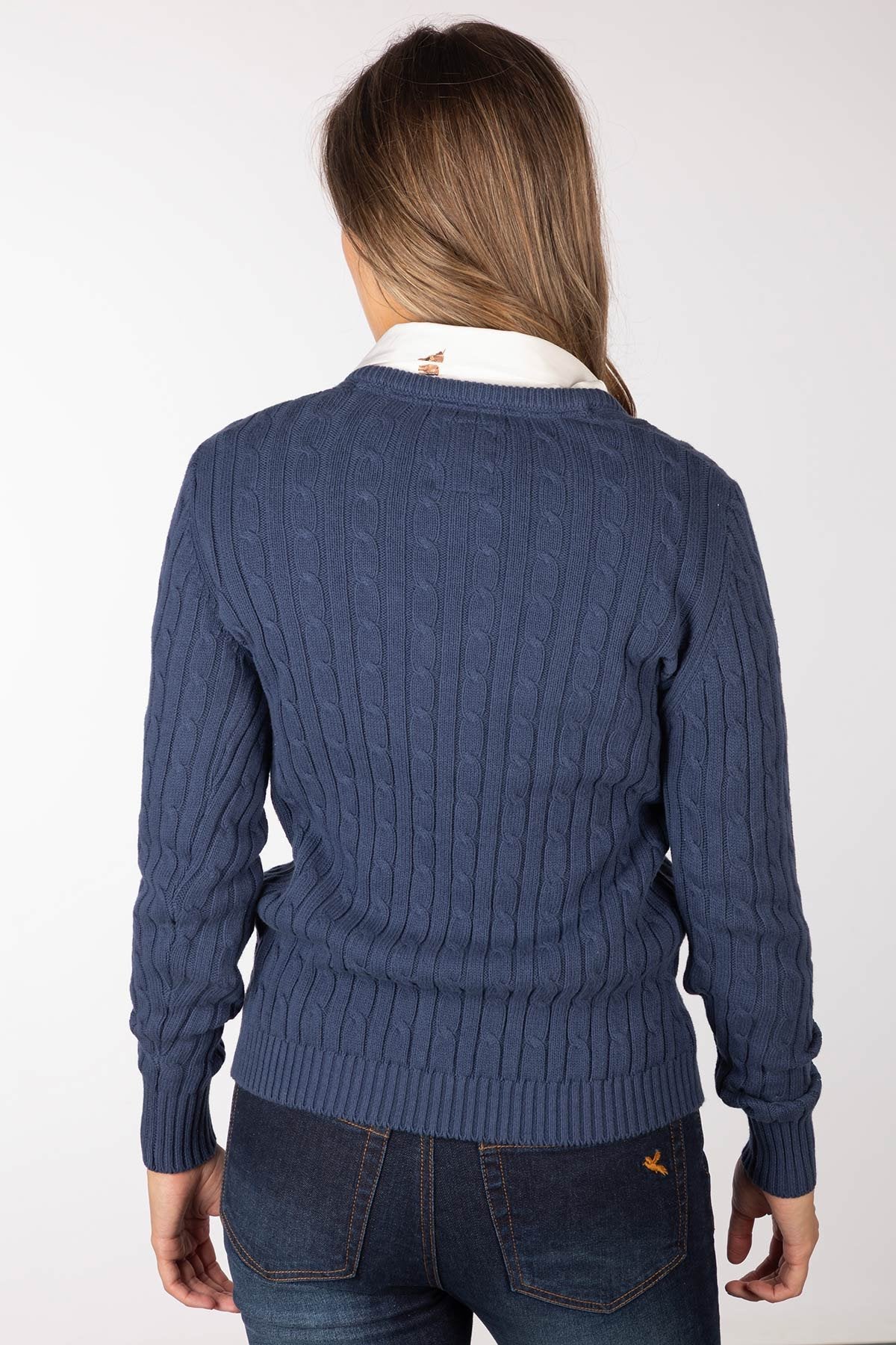 Rydale Ladies V Neck Cable Knit Jumper - Emma