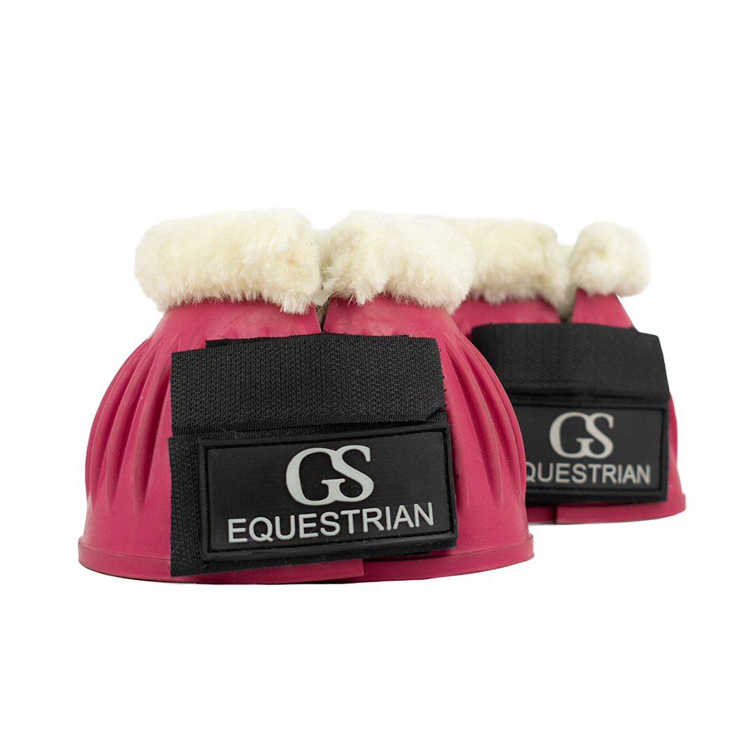 GS Equestrian Fleece Trim Bell Boots #colour_pink