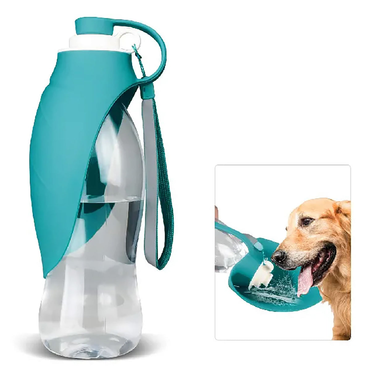 Henry Wag Water Bottle with Leaf Bowl #colour_blue