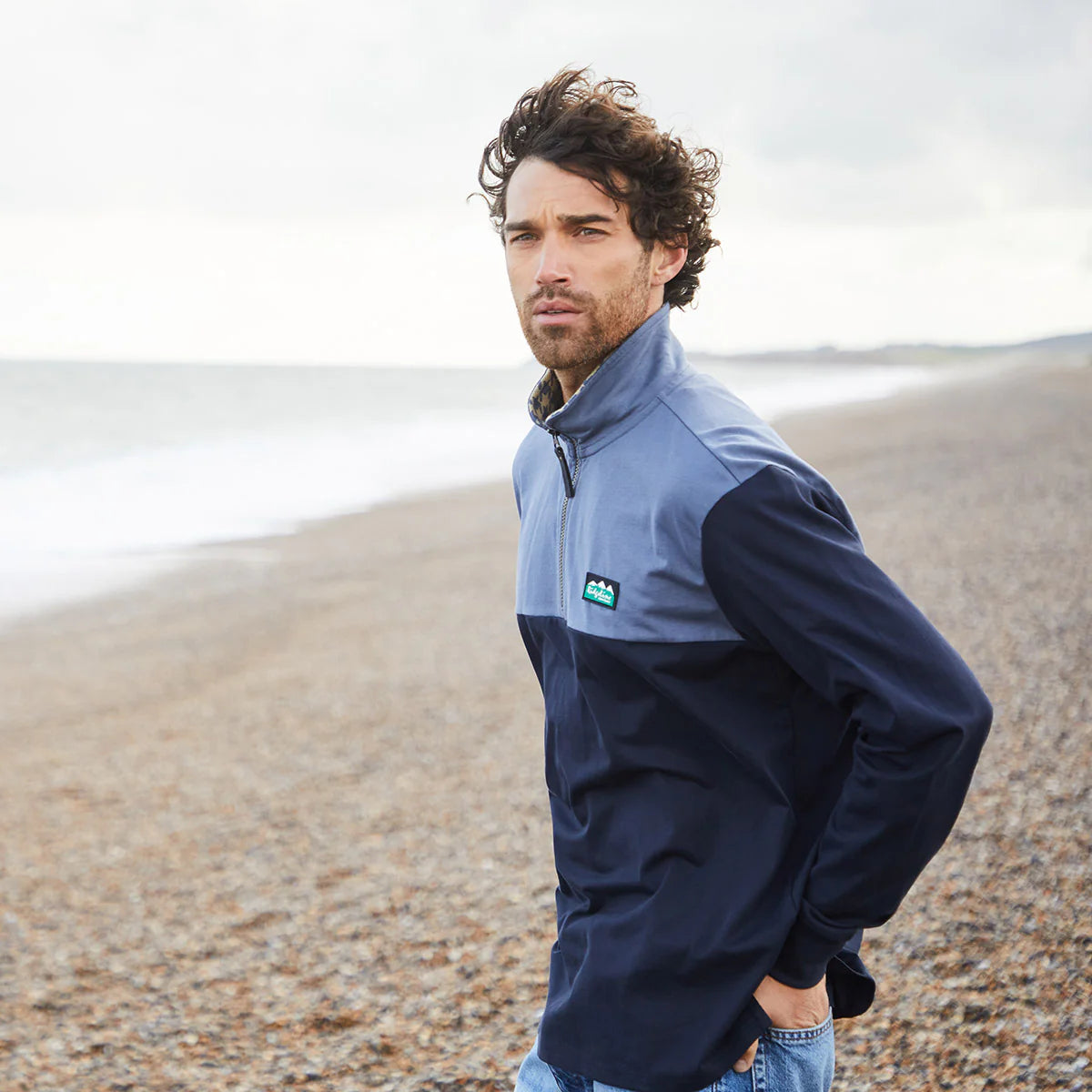 Ridgeline Mens Salthouse Zip Top #colour_navy-multi