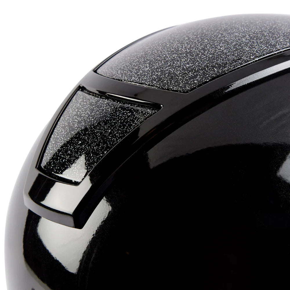 Champion Insight Glitter Oval Standard Peak Riding Hat #colour_metallic-black-sparkle-black