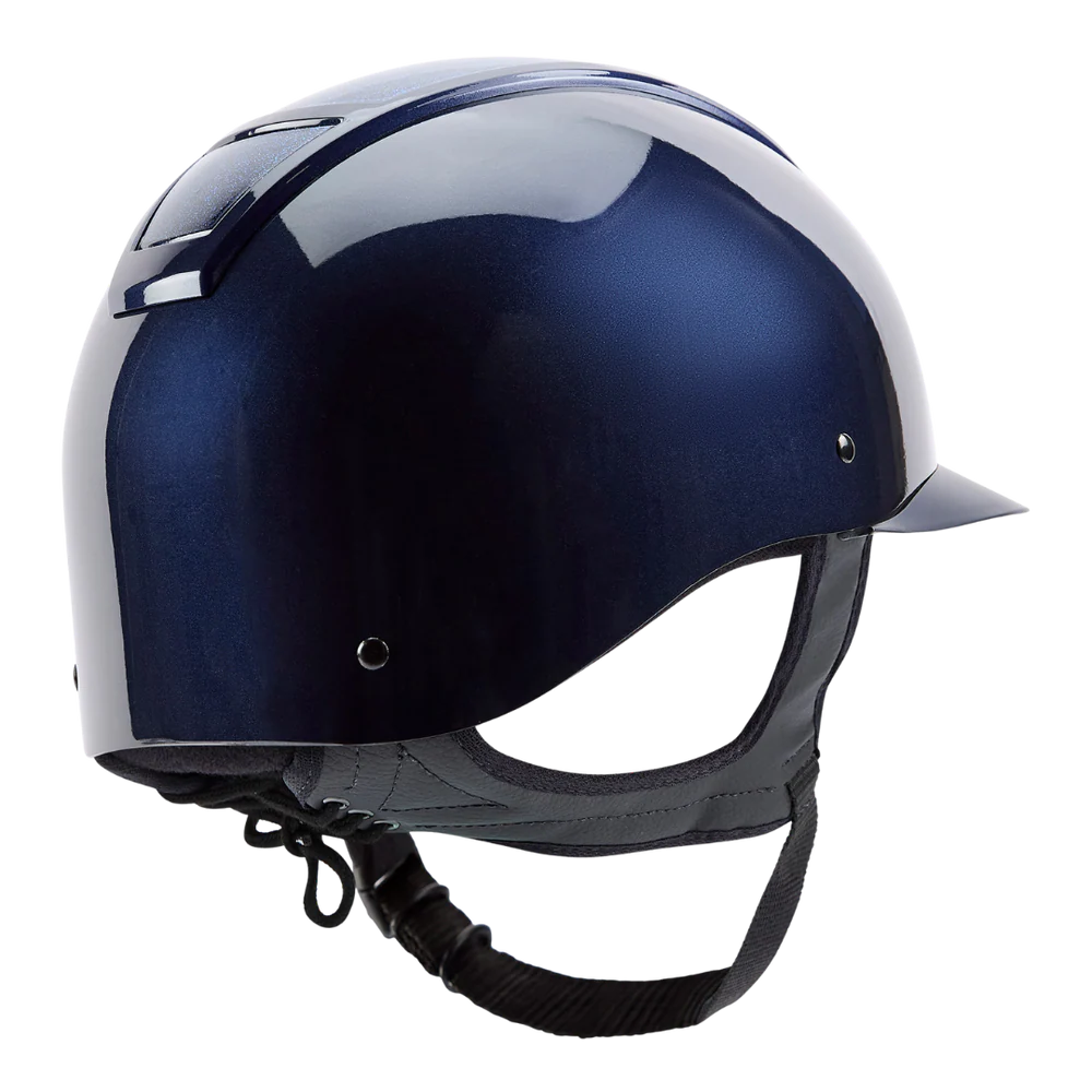 Champion Insight Glitter Round Standard Peak Riding Hat #colour_metallic-navy-sparkle-navy