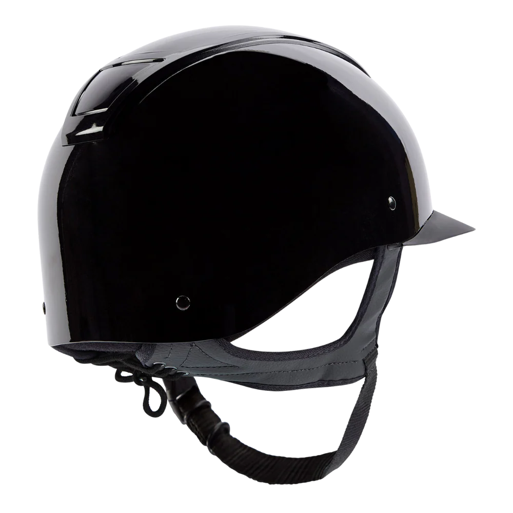 Champion Insight Round Standard Peak Riding Hat #colour_metallic-black