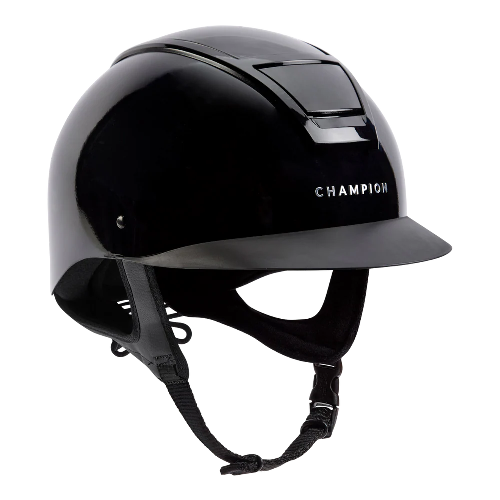 Champion Insight Oval Standard Peak Riding Hat #colour_metallic-black