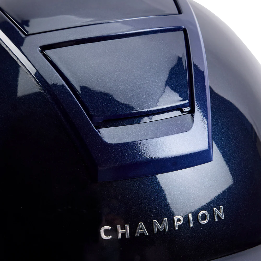 Champion Insight Round Standard Peak Riding Hat #colour_metallic-navy