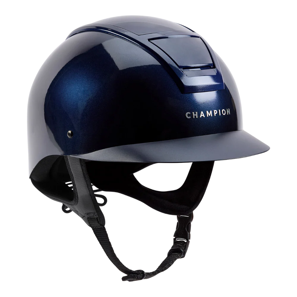 Champion Insight Round Standard Peak Riding Hat #colour_metallic-navy