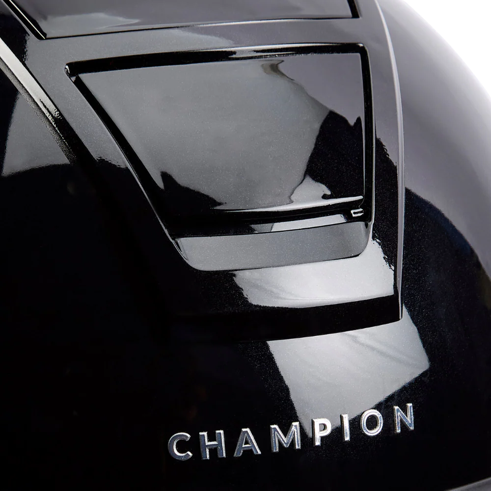 Champion Insight Oval Wide Peak Riding Hat #colour_metallic-black